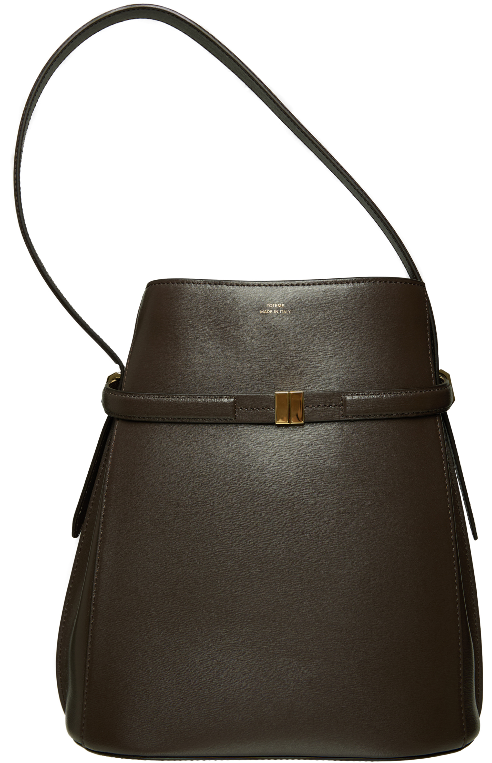 TOTEME TOTEME brown belted bucket bag