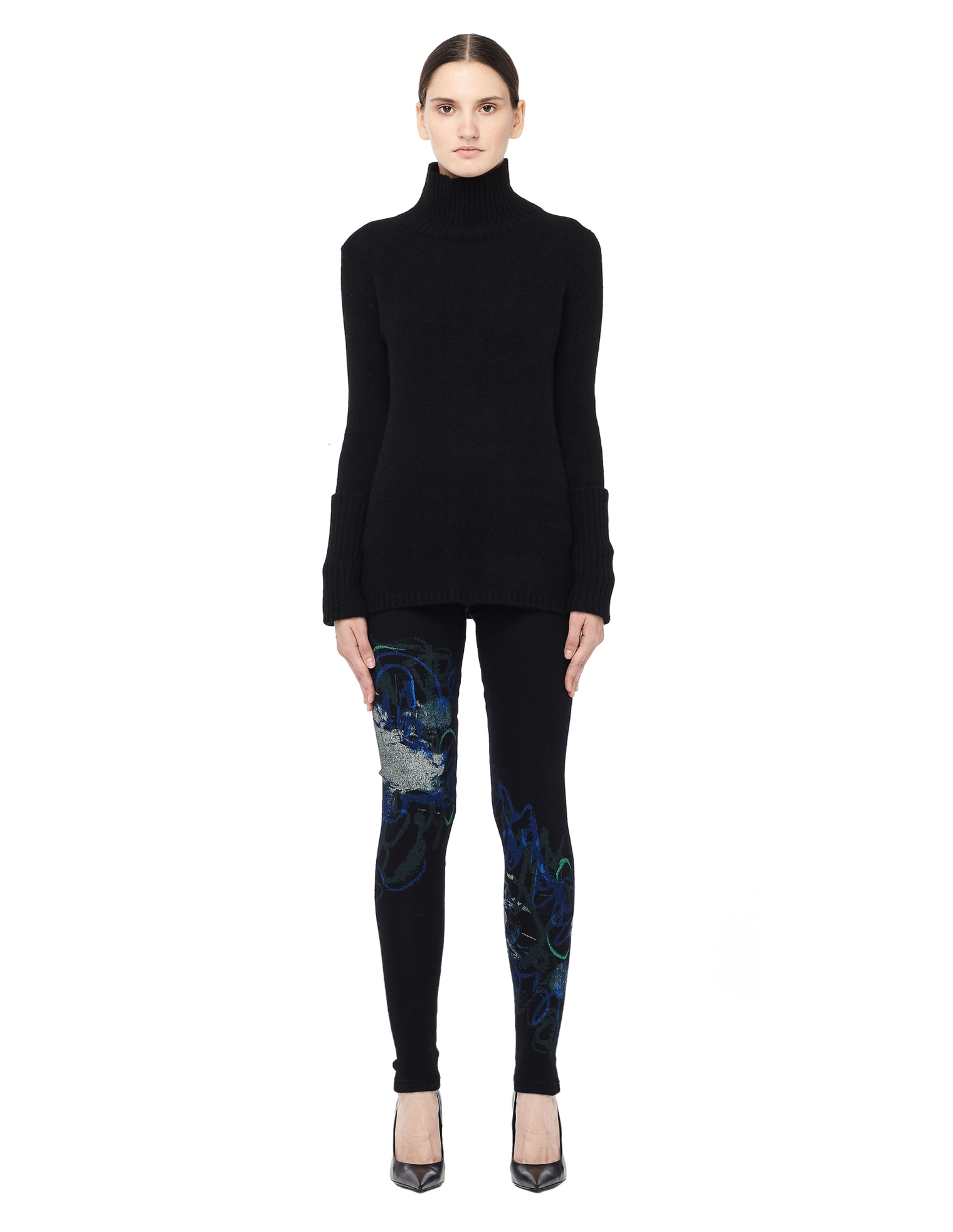 Yohji Yamamoto Abstract printed wool leggings