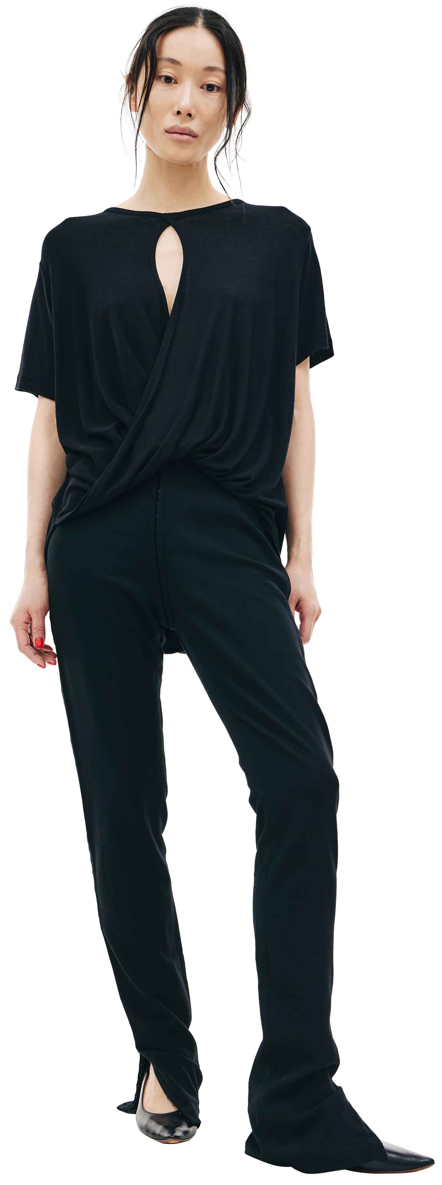 Ann Demeulemeester Black Draped Top
