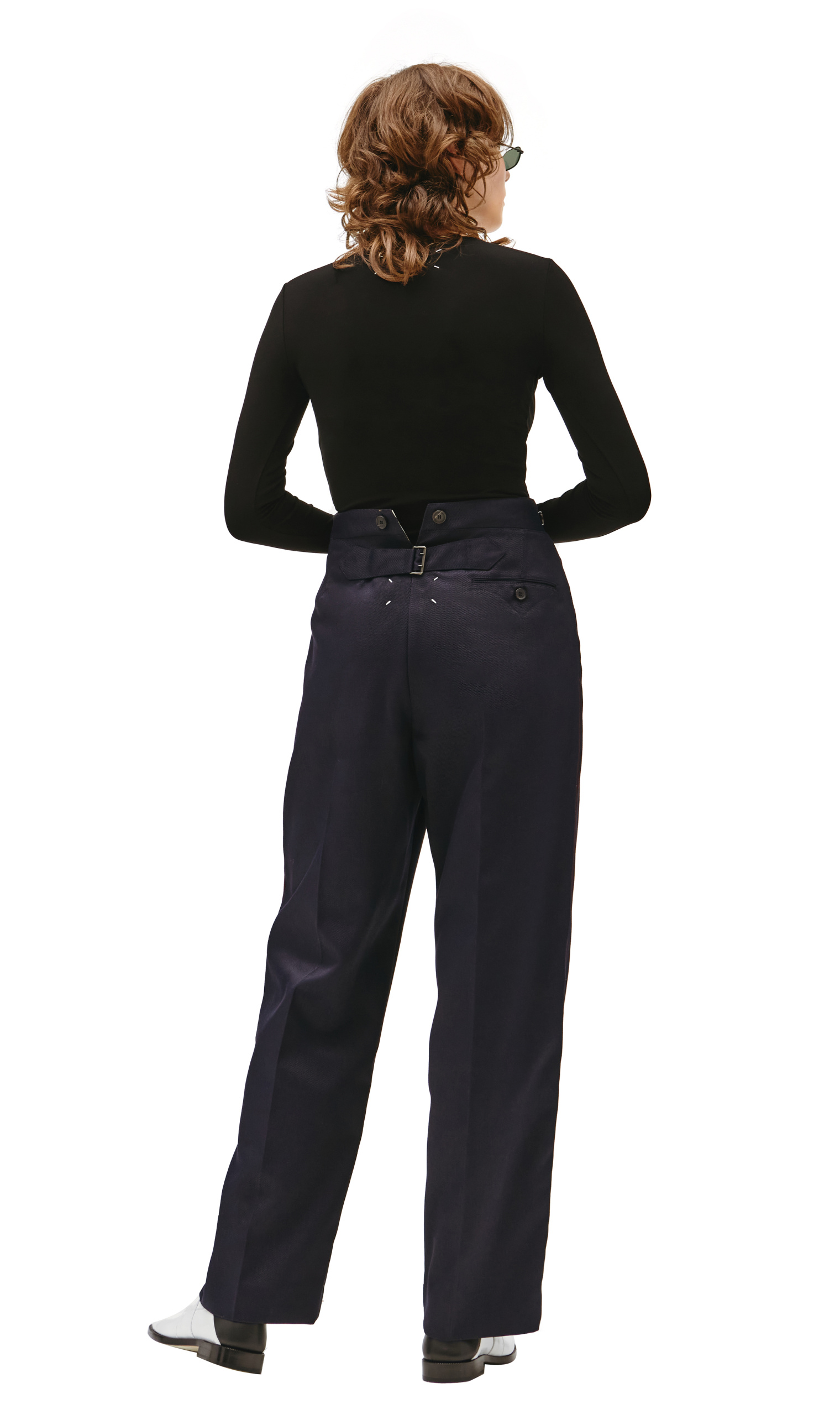 Maison Margiela Navy Blue Straight Leg Trousers