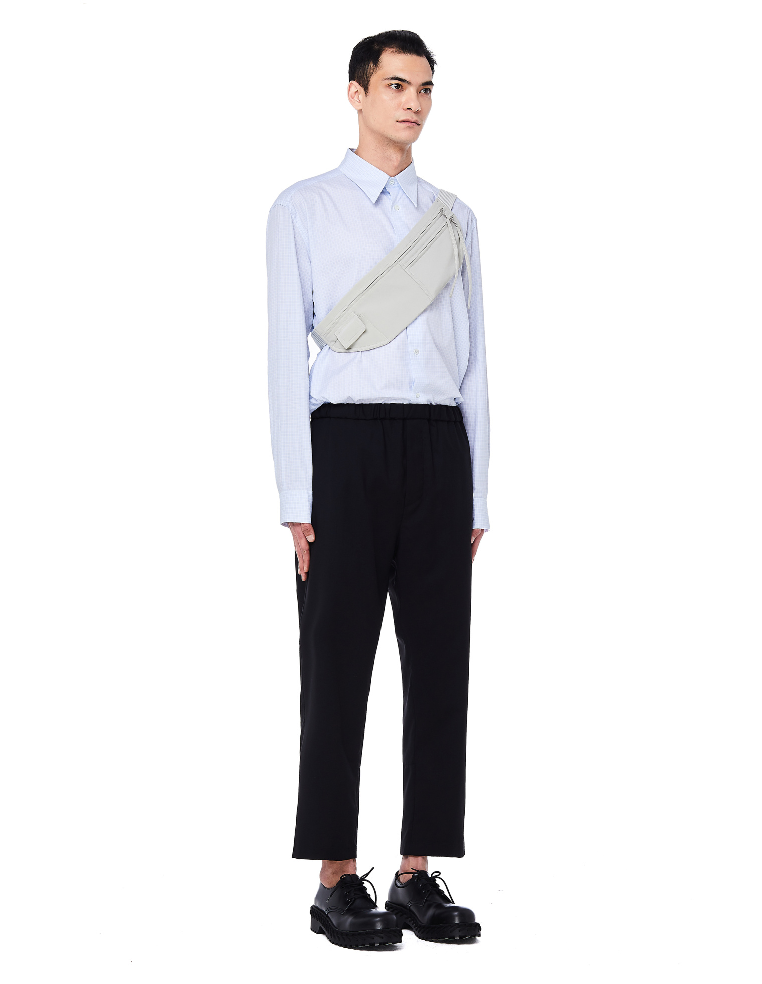Rick Owens Light Grey Silk Money Belt Pouch