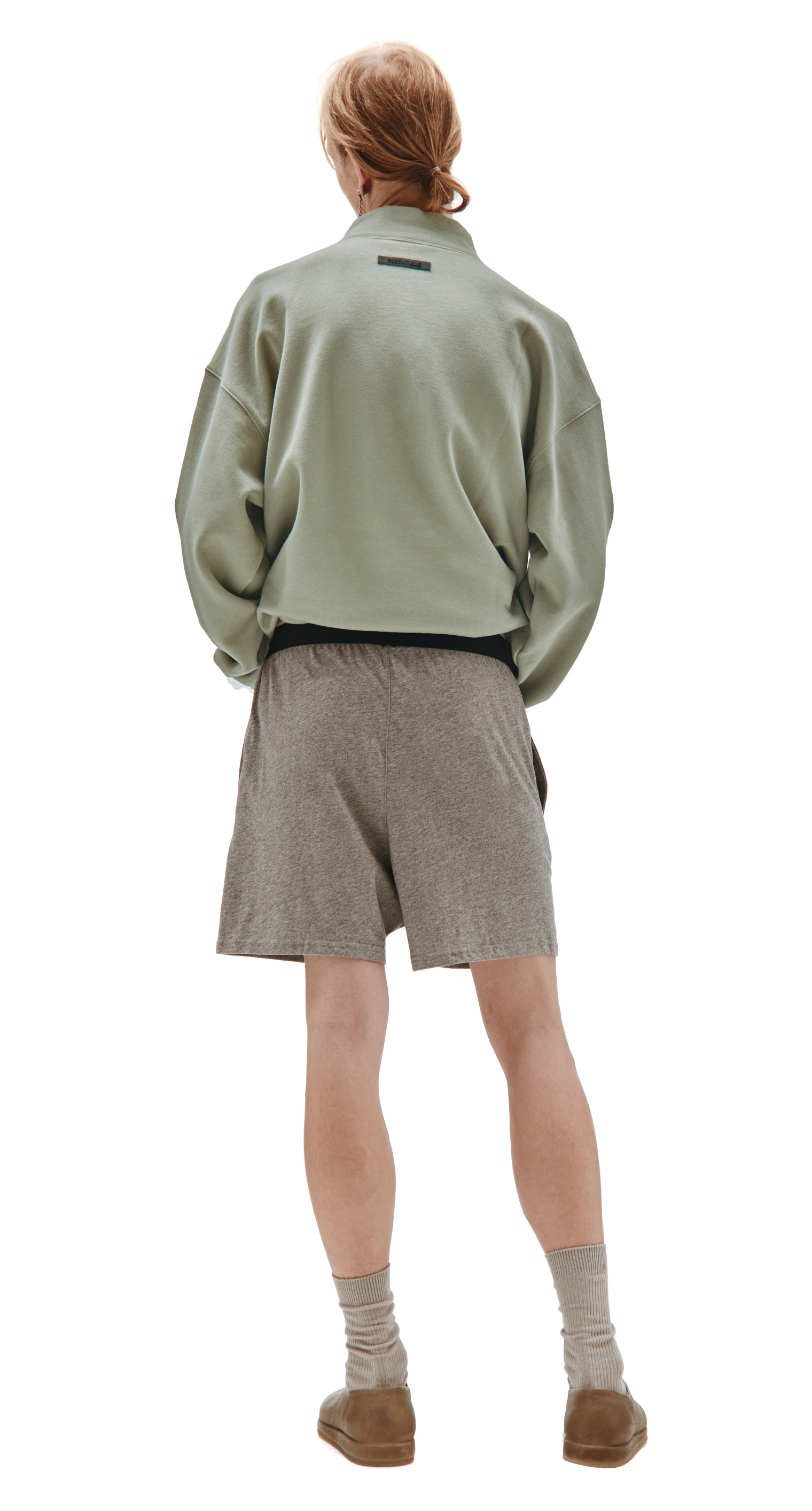 Fear of God Essentials Grey logo shorts with elastic