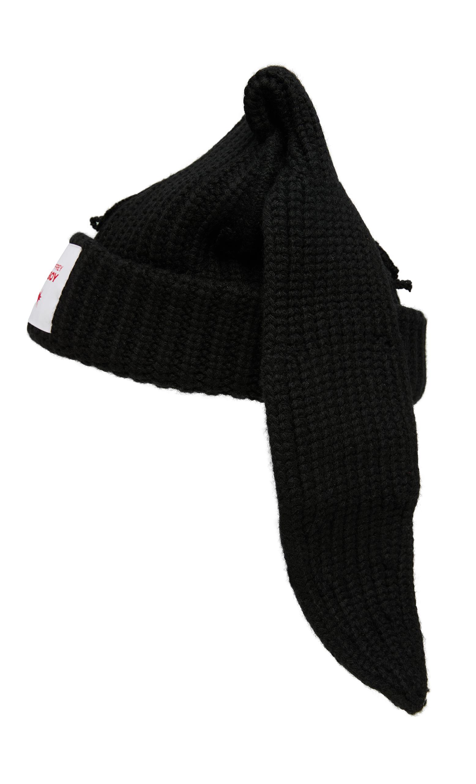CHARLES JEFFREY LOVERBOY Black wool beanie