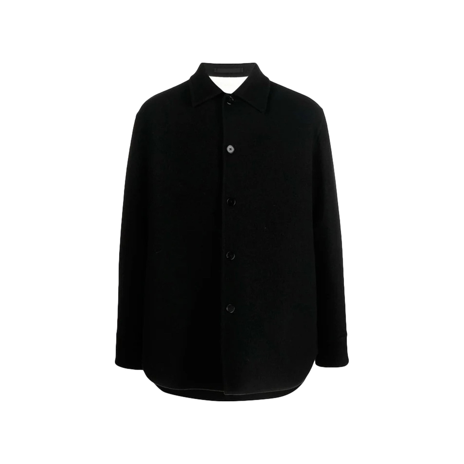 Jil Sander Черная рубашка из шерсти