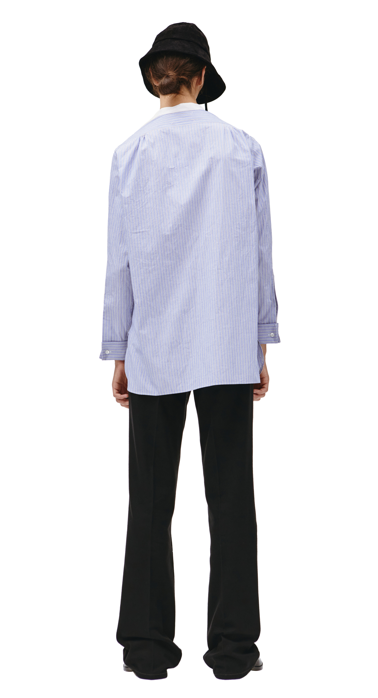 Maison Margiela Blue striped embroireded shirt