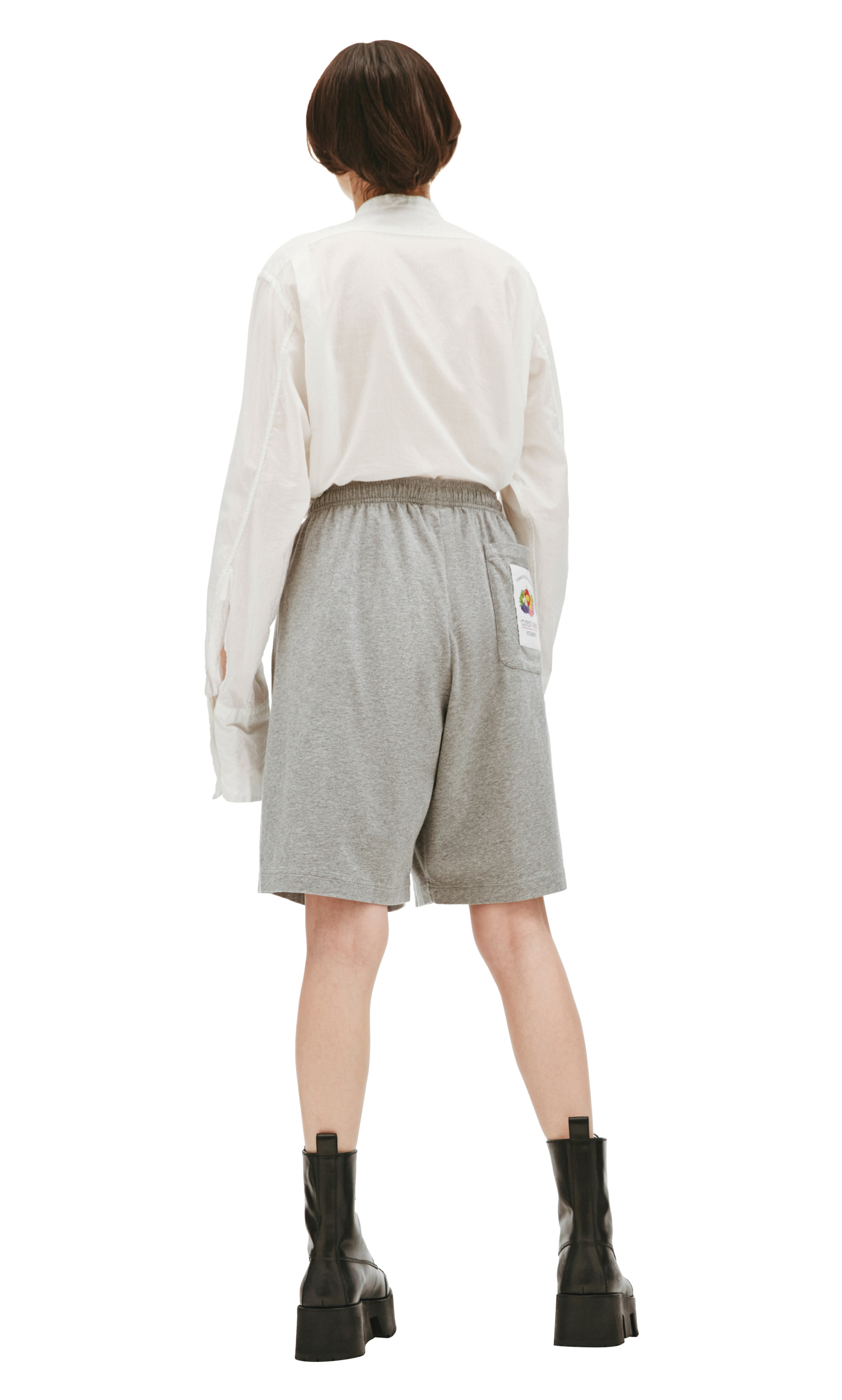 VETEMENTS Grey Cotton Short With Patch