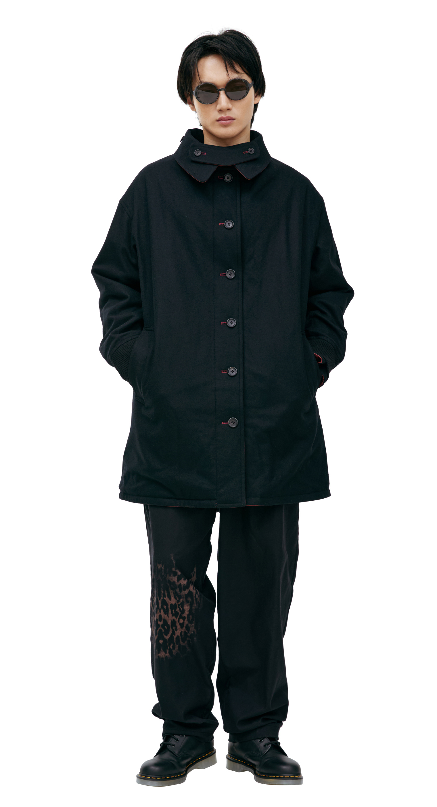 Yohji Yamamoto Double sided coat with print