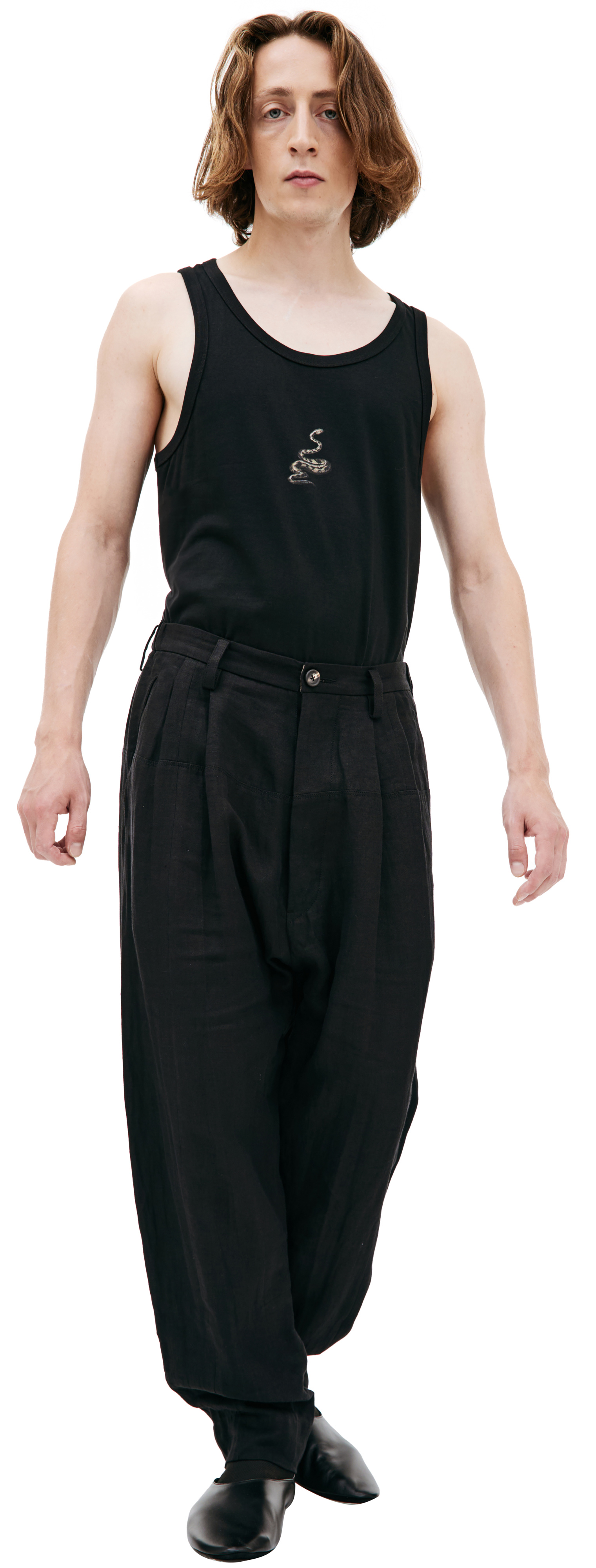 Ziggy Chen Black linen trousers