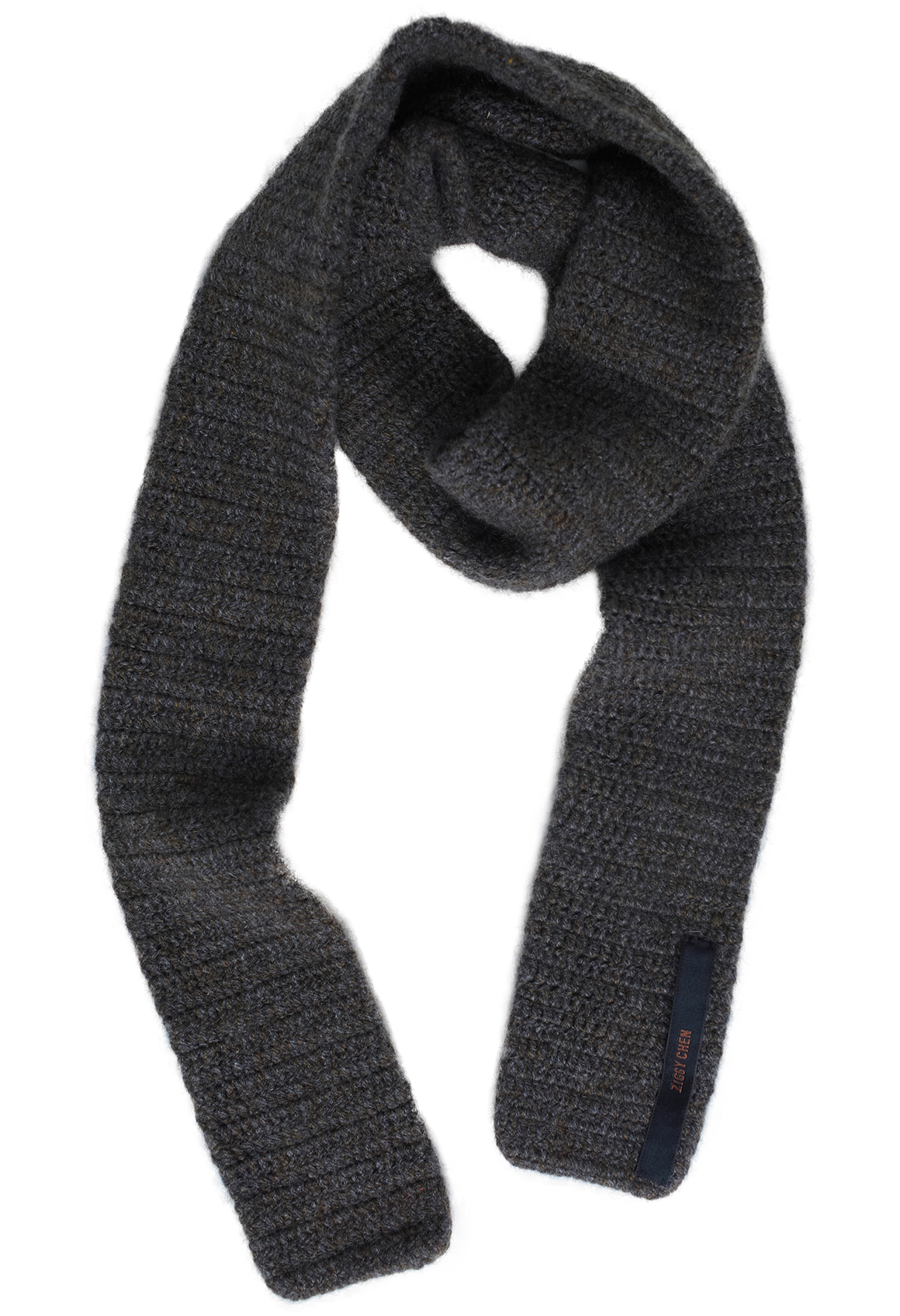 Ziggy Chen Brown knitted scarf