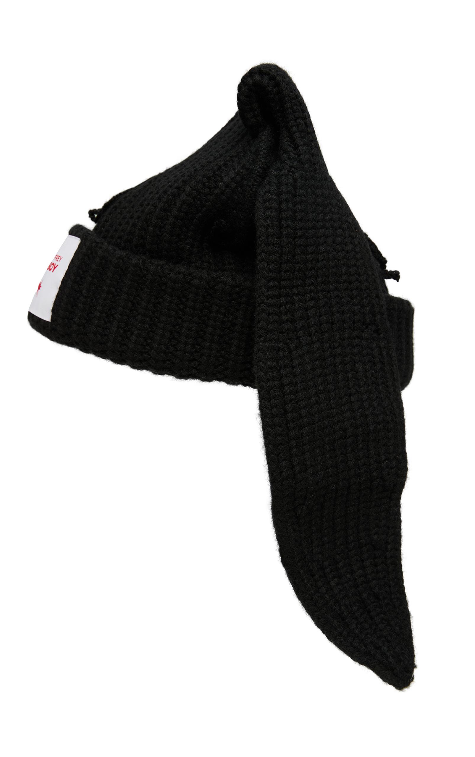 CHARLES JEFFREY LOVERBOY Black wool beanie