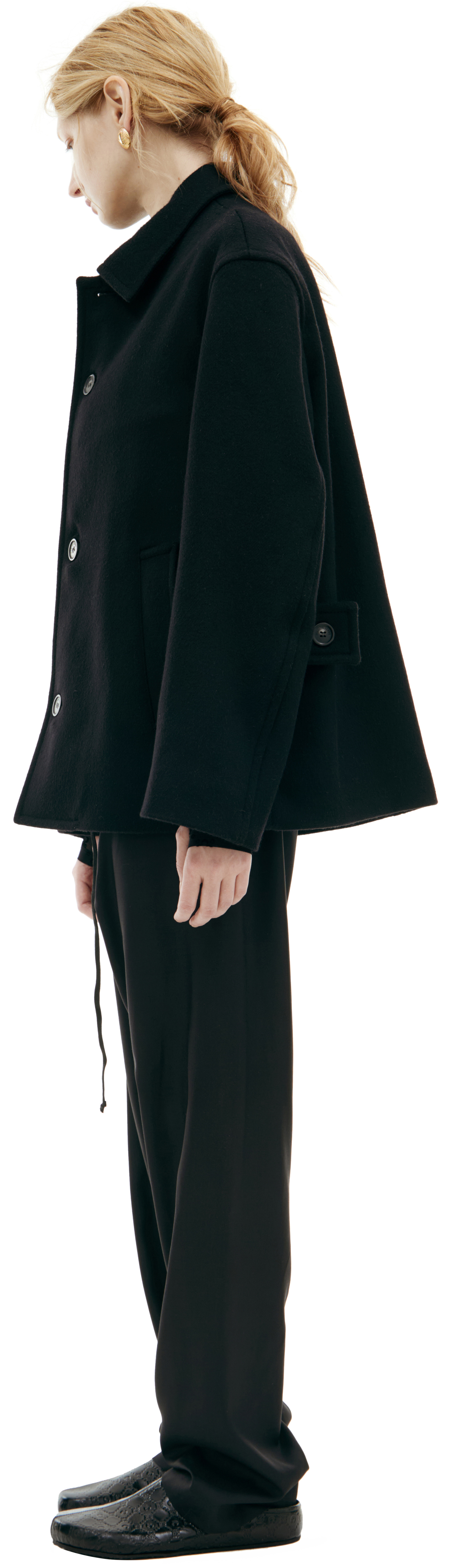 MARINE SERRE Wool buttoned coat