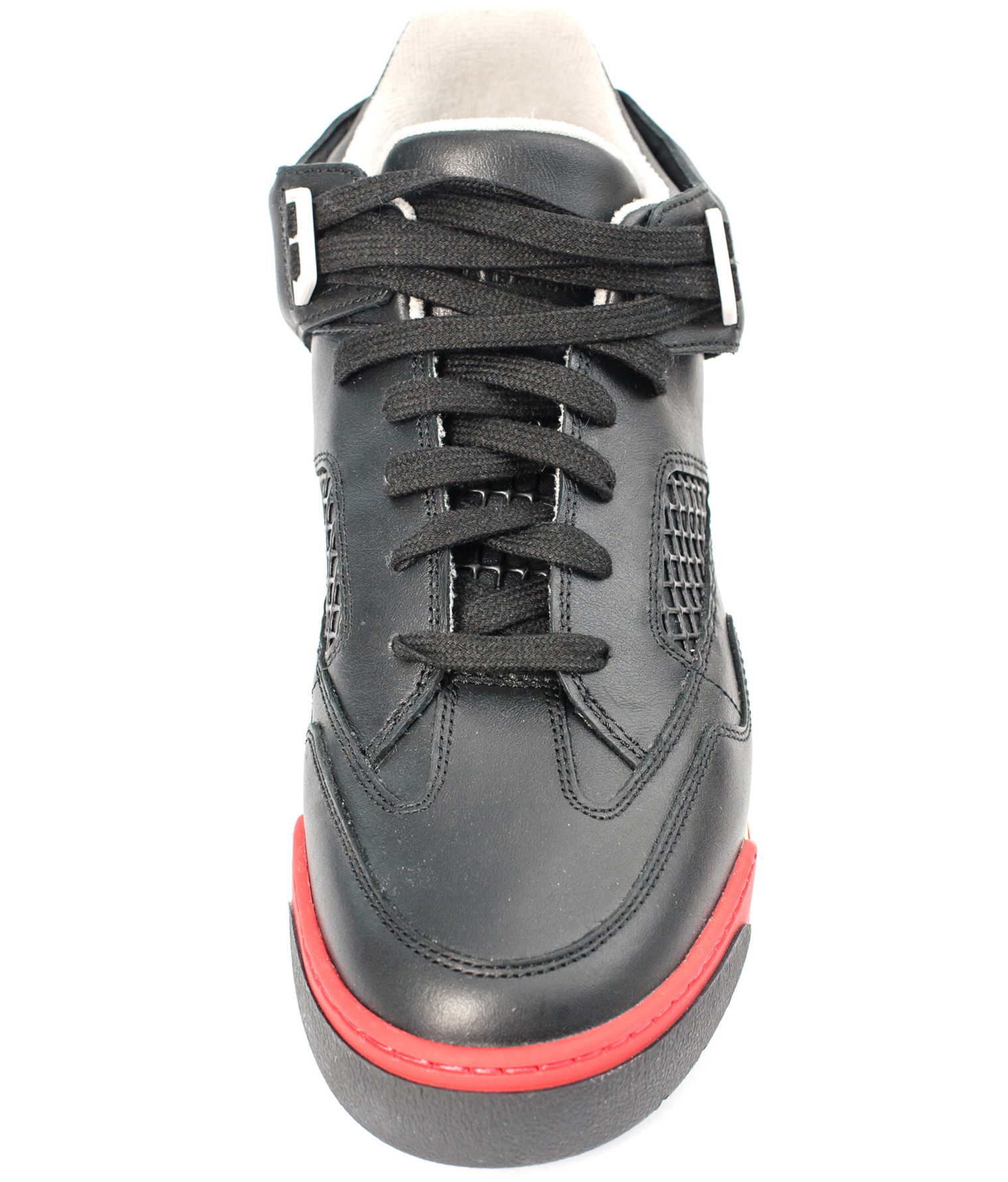 Maison Margiela DDSTCK Mid-High Black Leather Sneakers