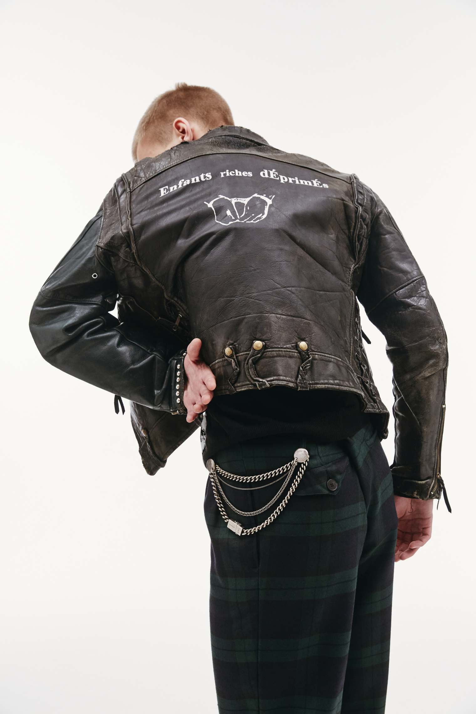 Buy Enfants Riches Deprimes men black erd x sv leather jacket for £