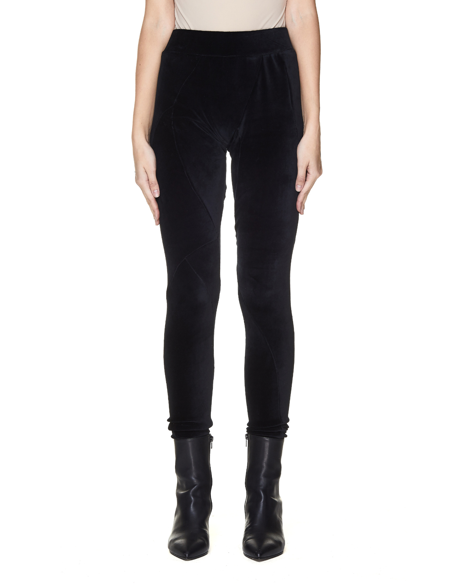 Leon Emanuel Blanck Black Velvet Deconstructed Leggings