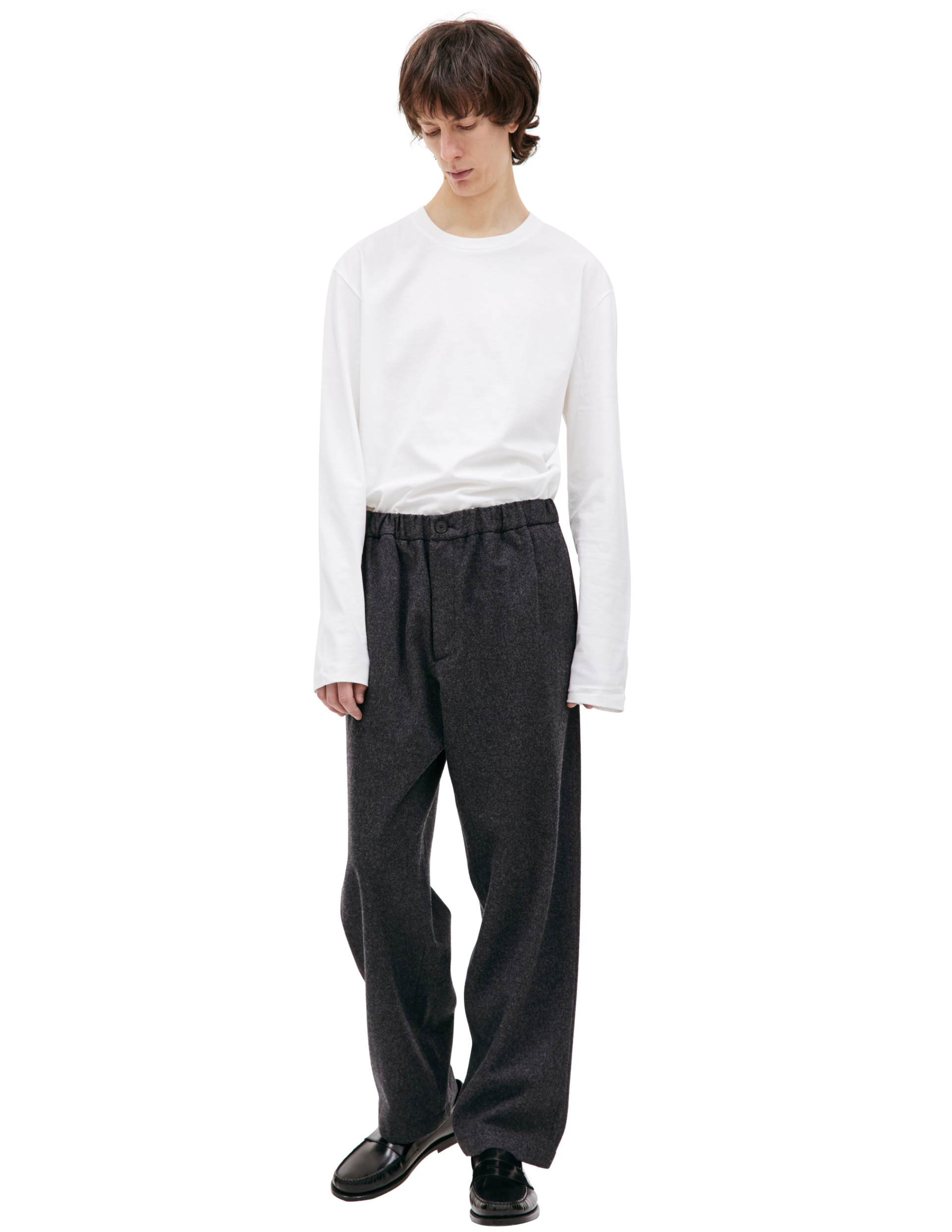 Jil Sander Wool elasticized waistband trousers