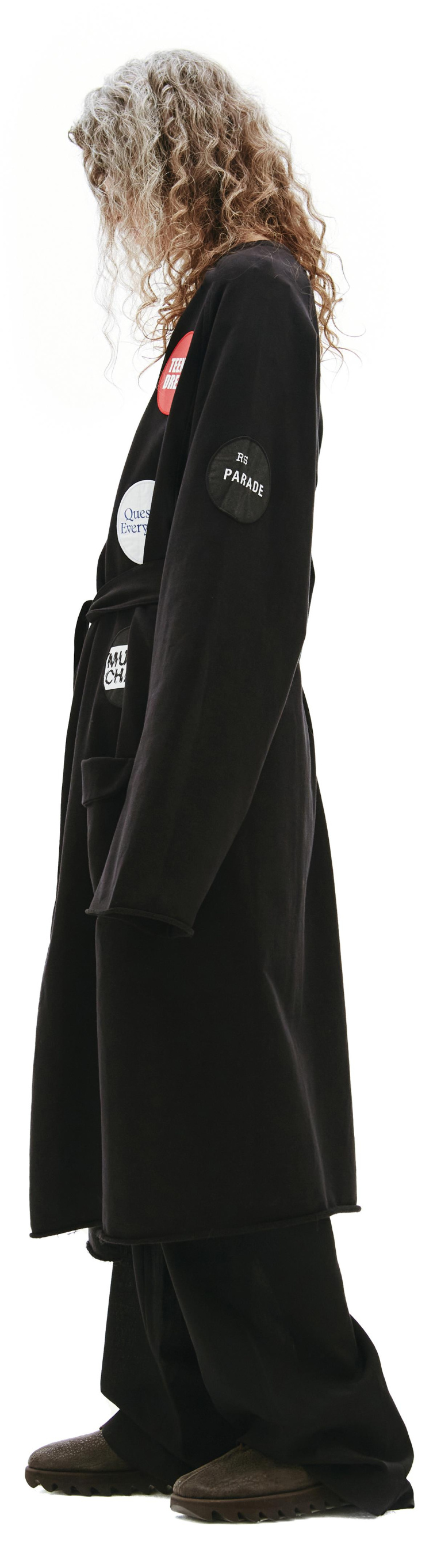 Raf Simons Black Tied-Waist Coat