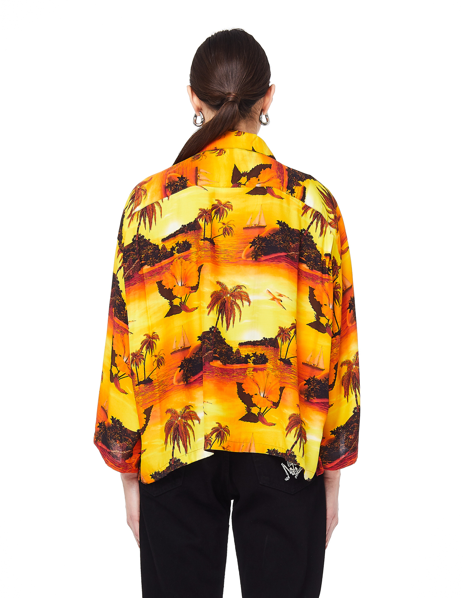 Doublet Sunset Print Embroidered Cropped Shirt