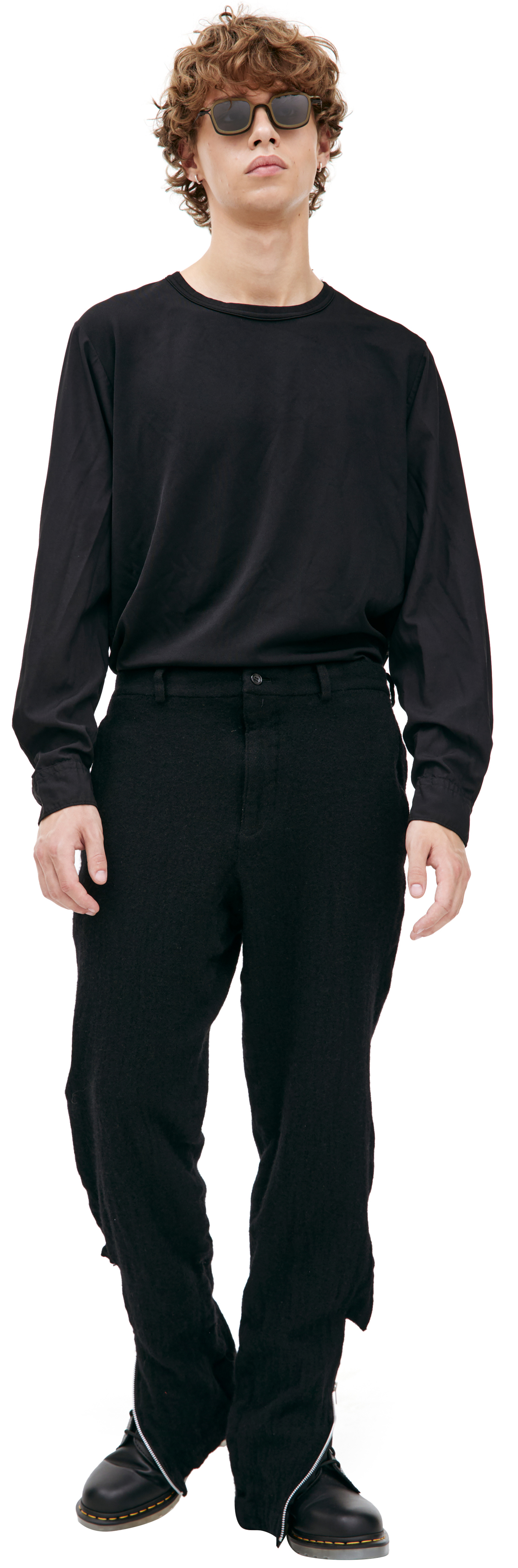 Comme des Garcons Wool trousers with zippers