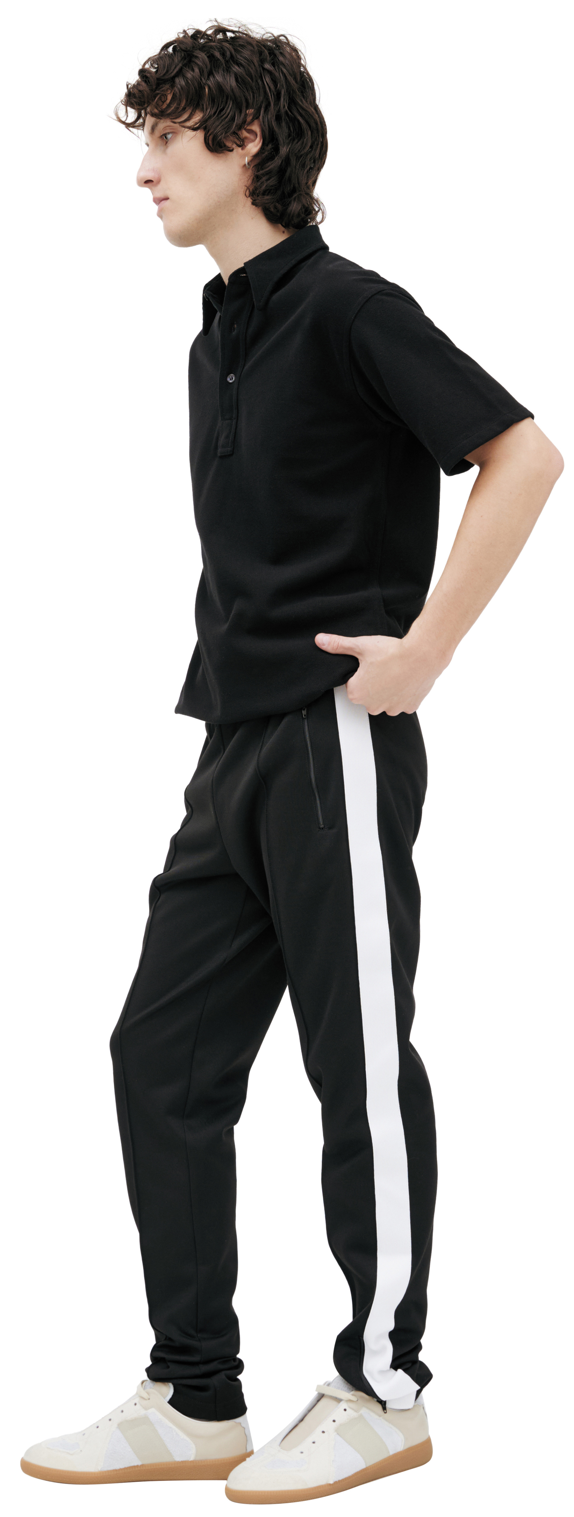 Maison Margiela Black trousers with stripes