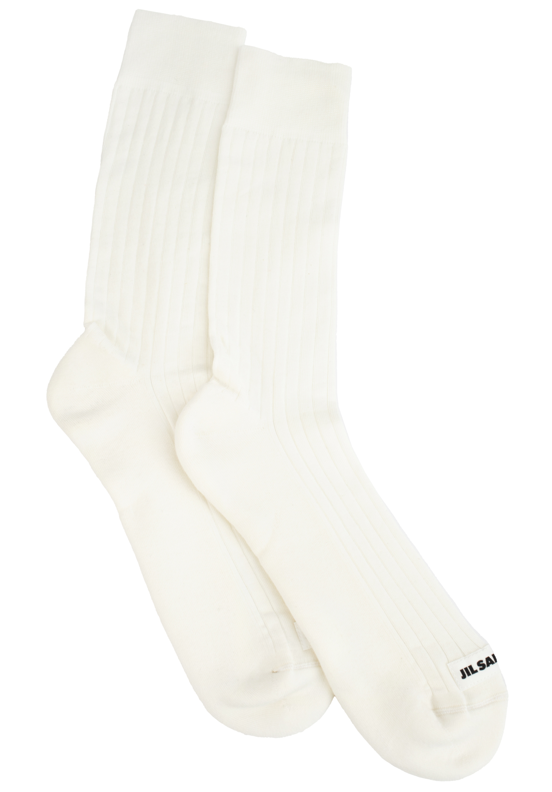 Jil Sander Ribbed Socks White