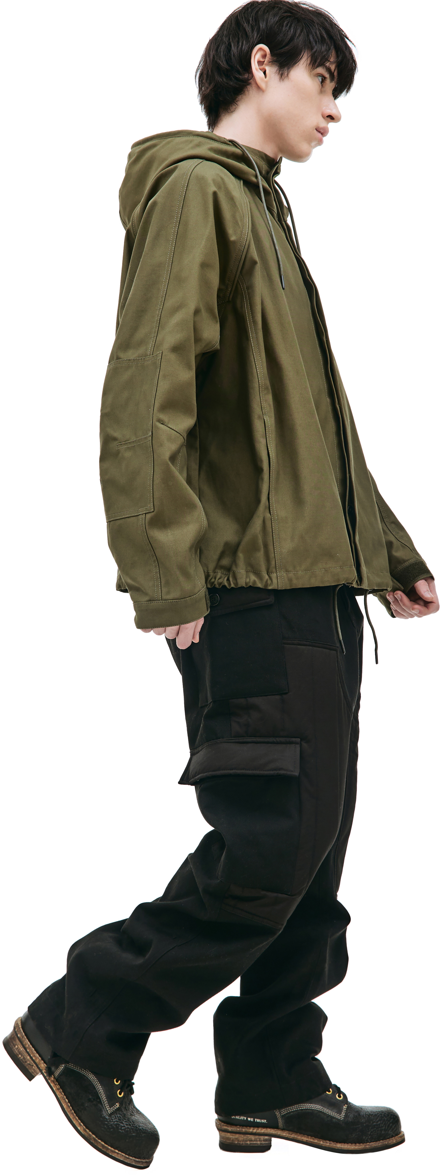 Juun.J Drawstring hooded jacket