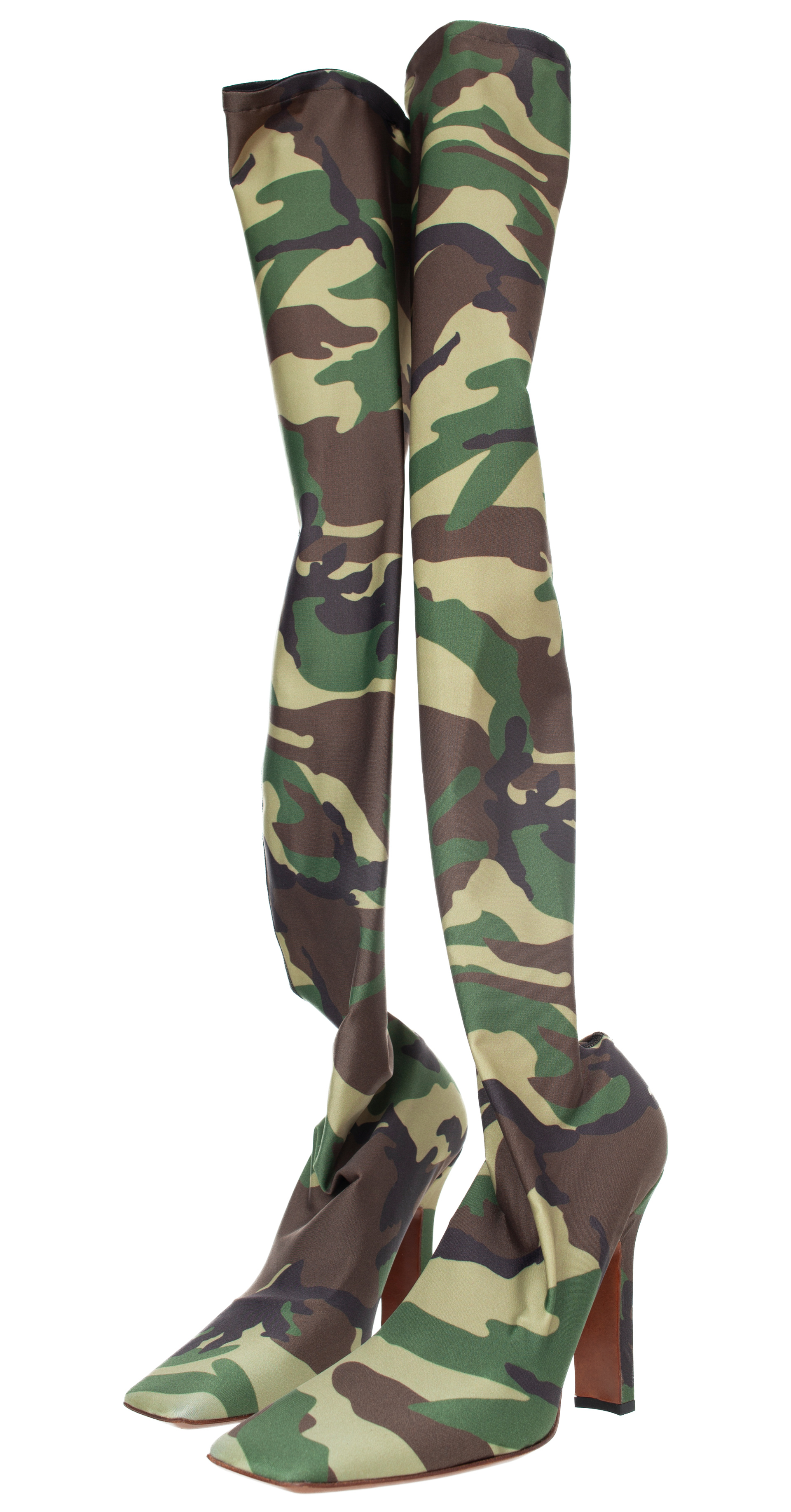 VETEMENTS Camouflage over-the-knee boots