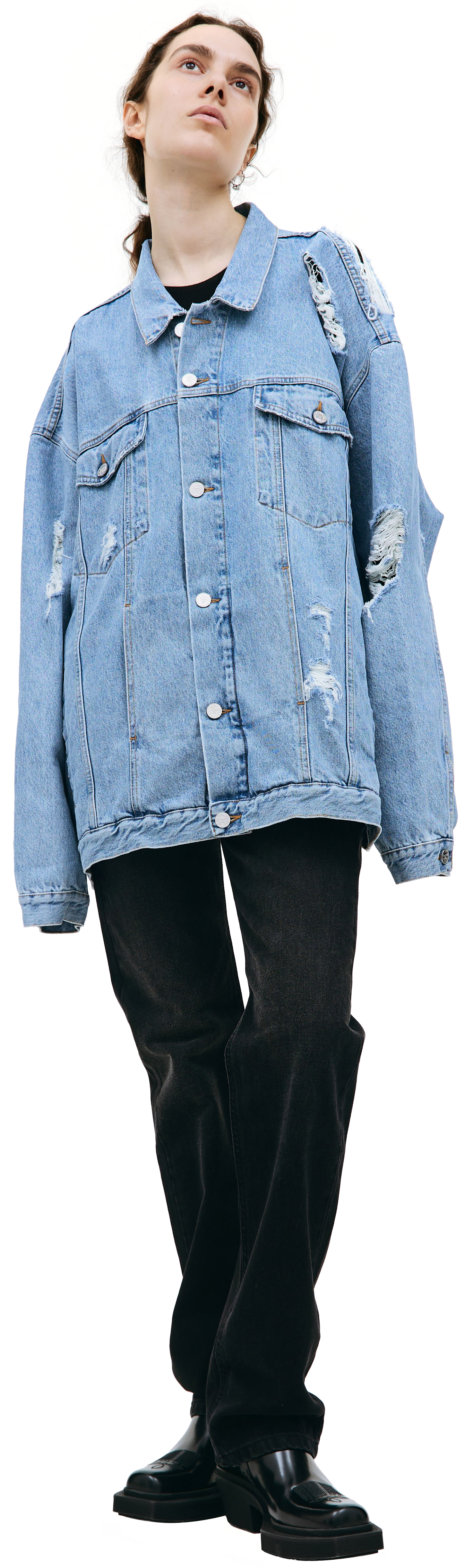 VETEMENTS Distressed denim jacket