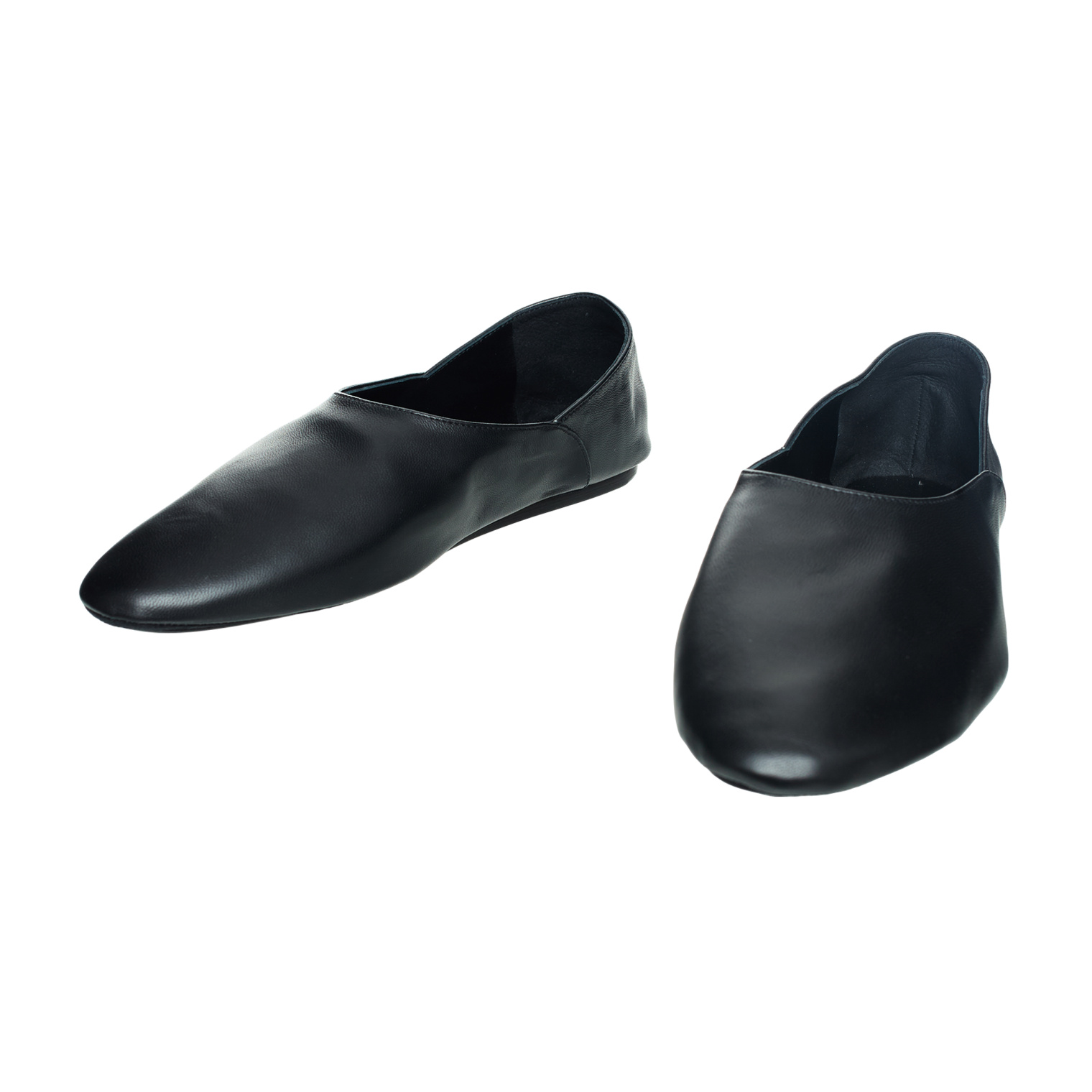 Jil Sander Black leather slippers