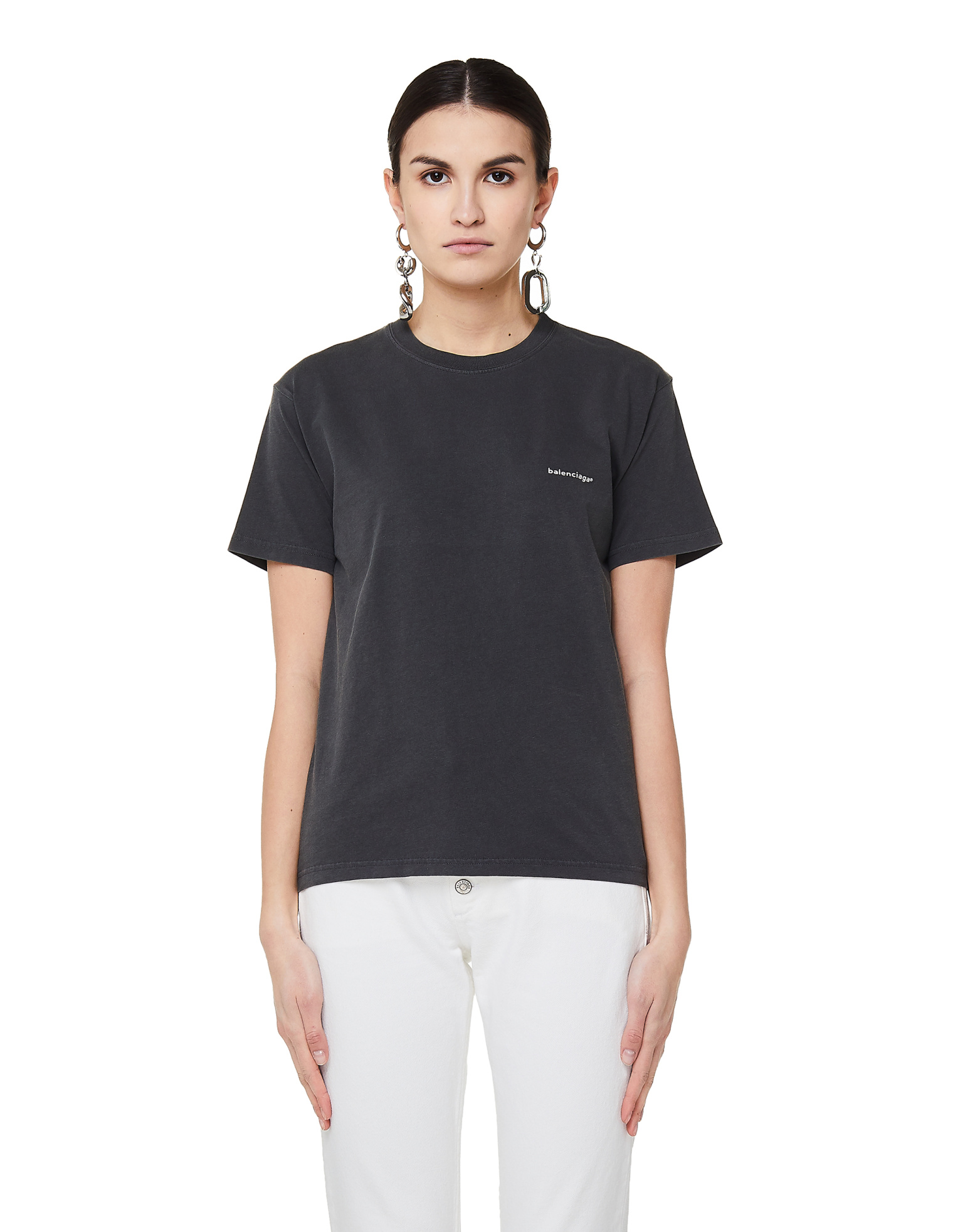 Balenciaga Хлопковая футболка с логотипом