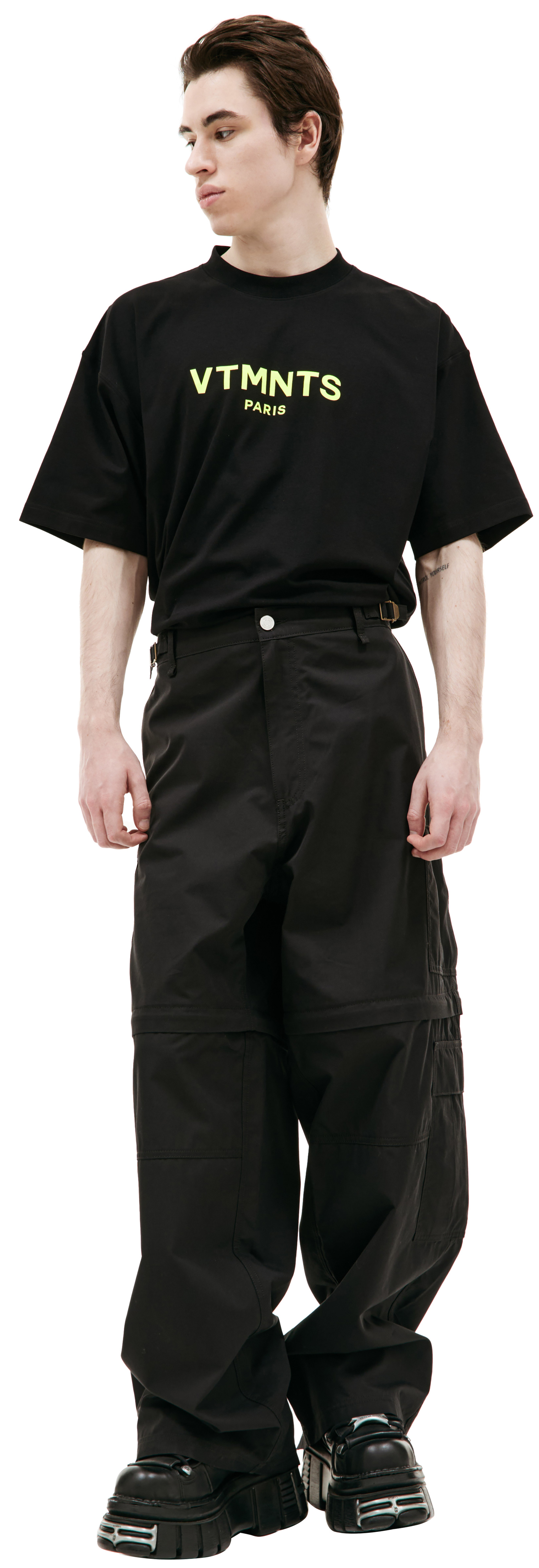 VTMNTS Black detachable leg cargo trousers