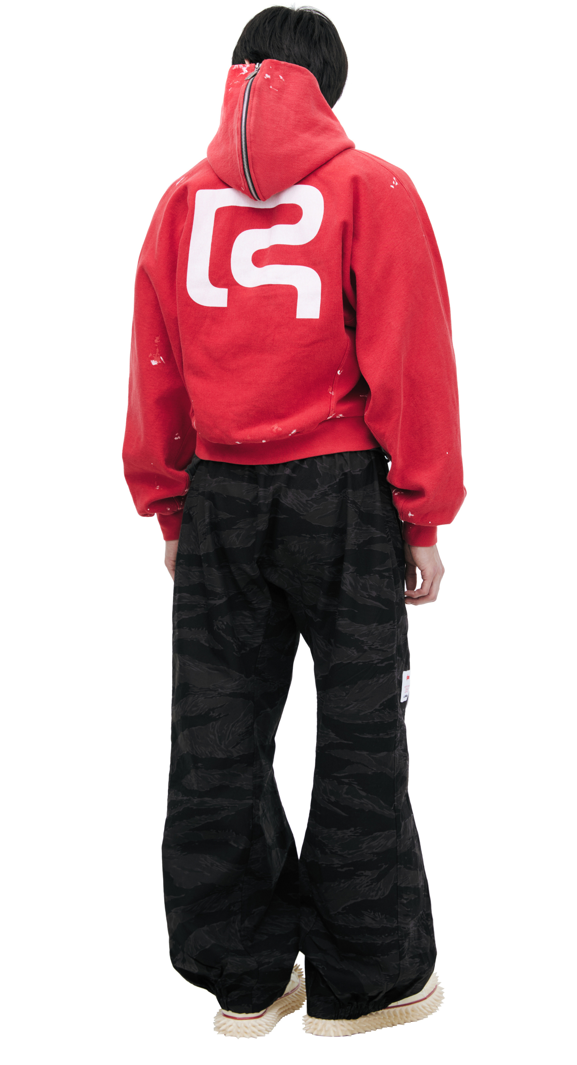 RRR123 Red zip-up hoodie
