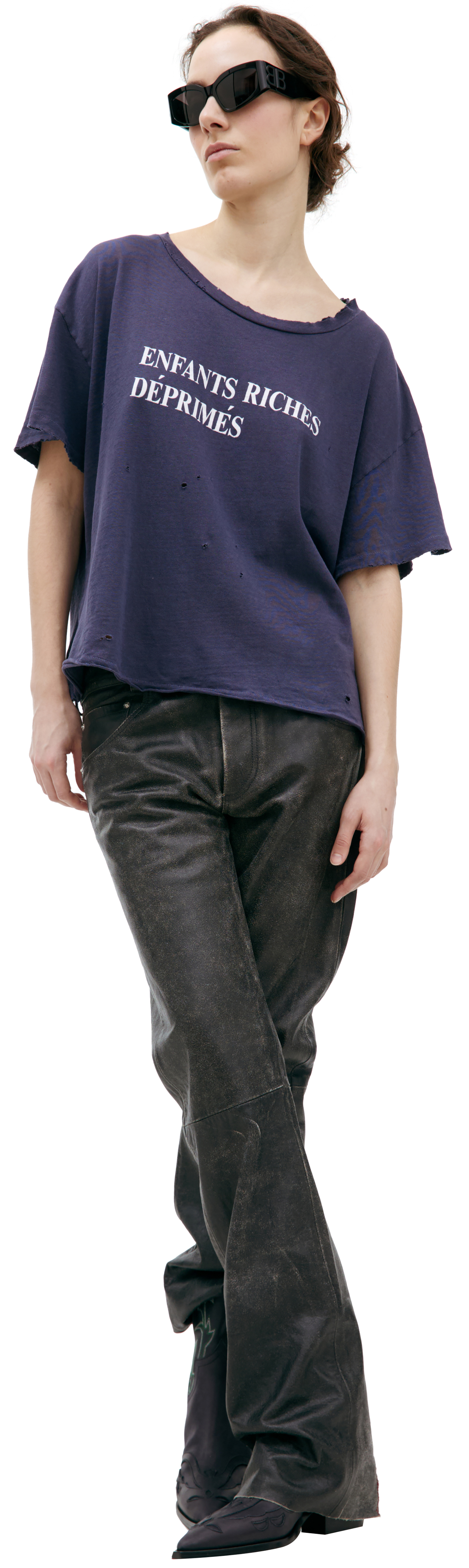Enfants Riches Déprimés Ripped logo t-shirt