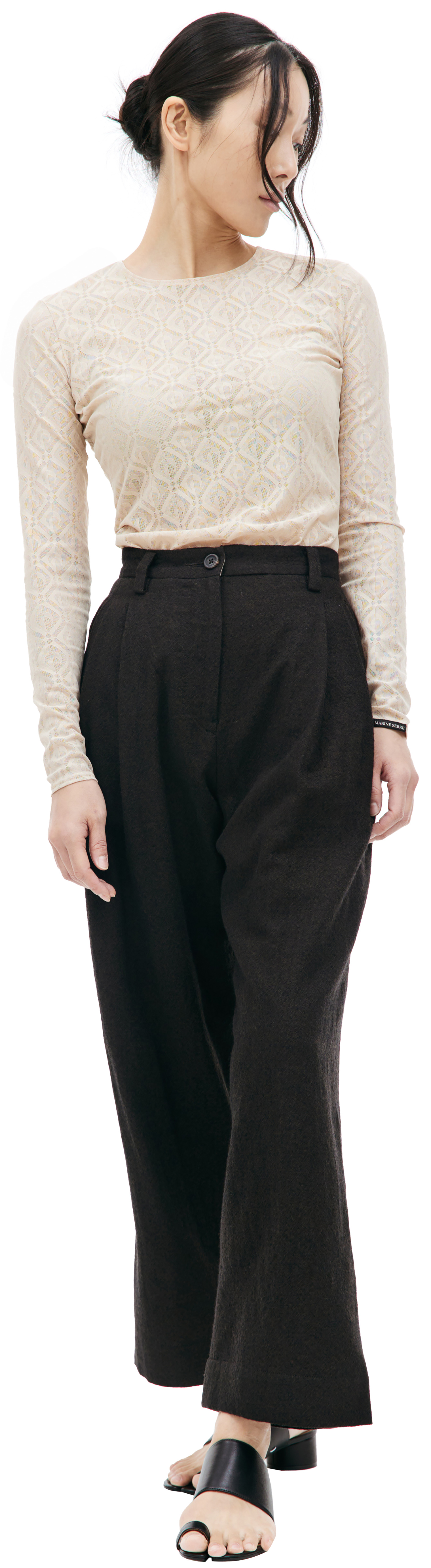 Ziggy Chen Brown wool trousers