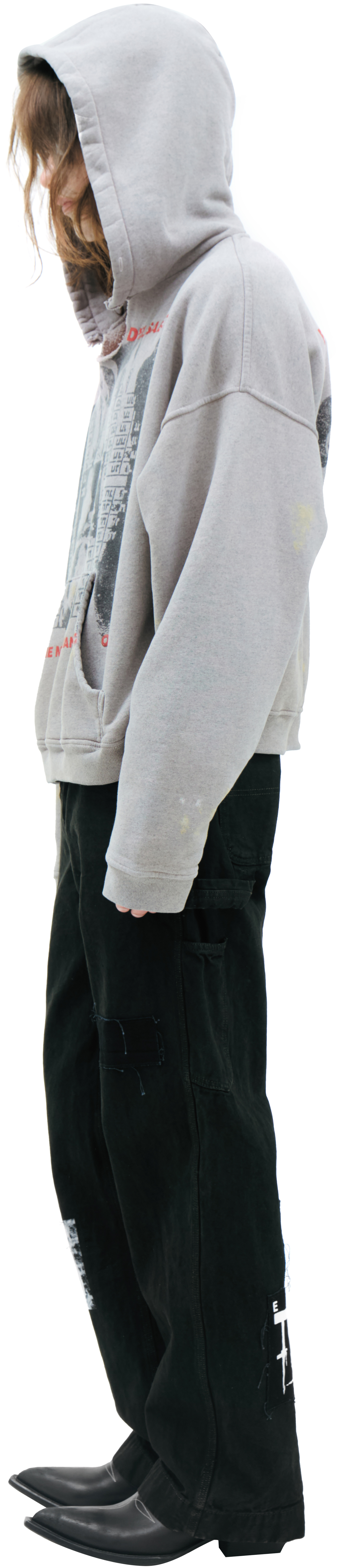 Enfants Riches Déprimés Grey hoodie with a print