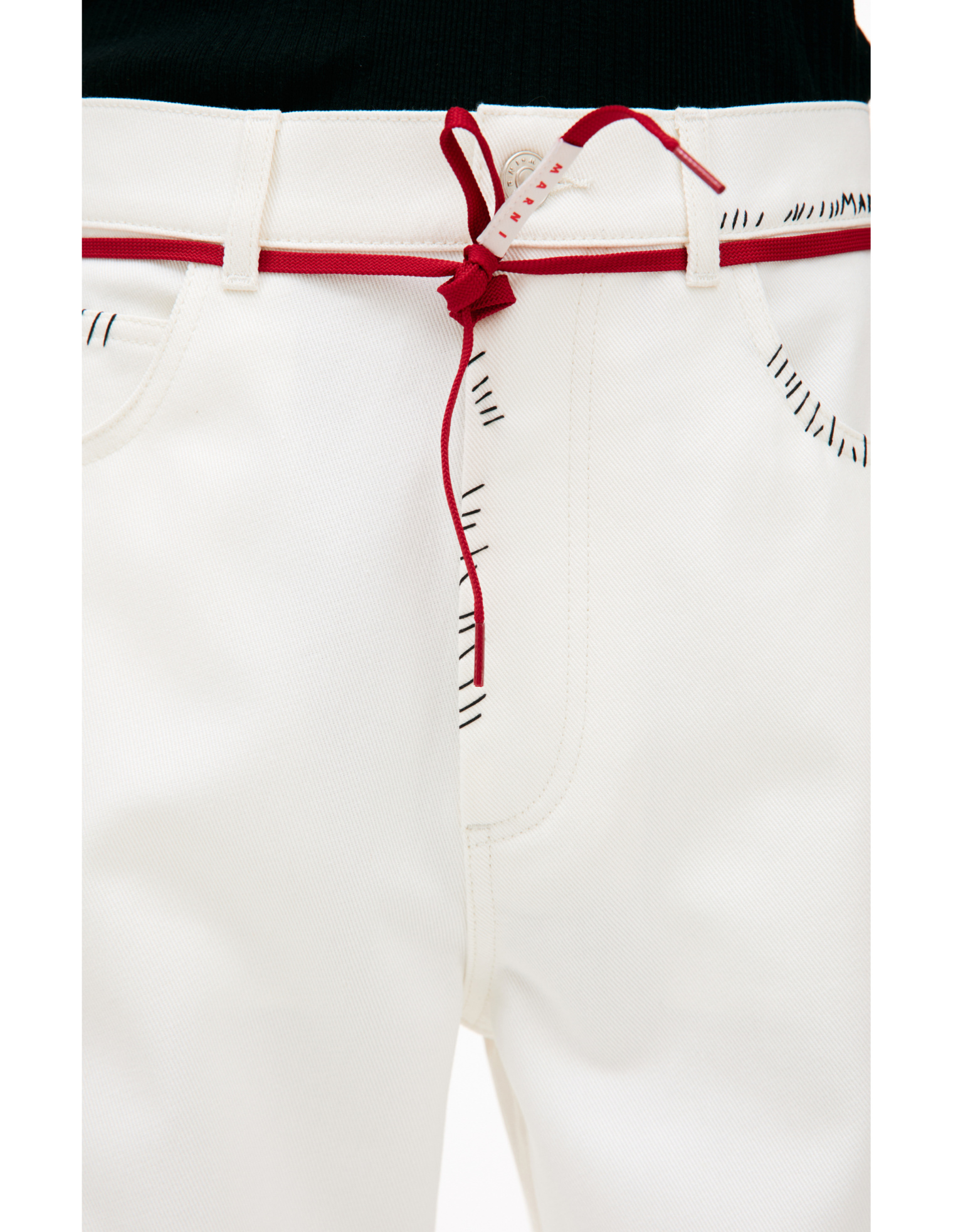 Marni Широкие джинсы с контрастным шнурком
