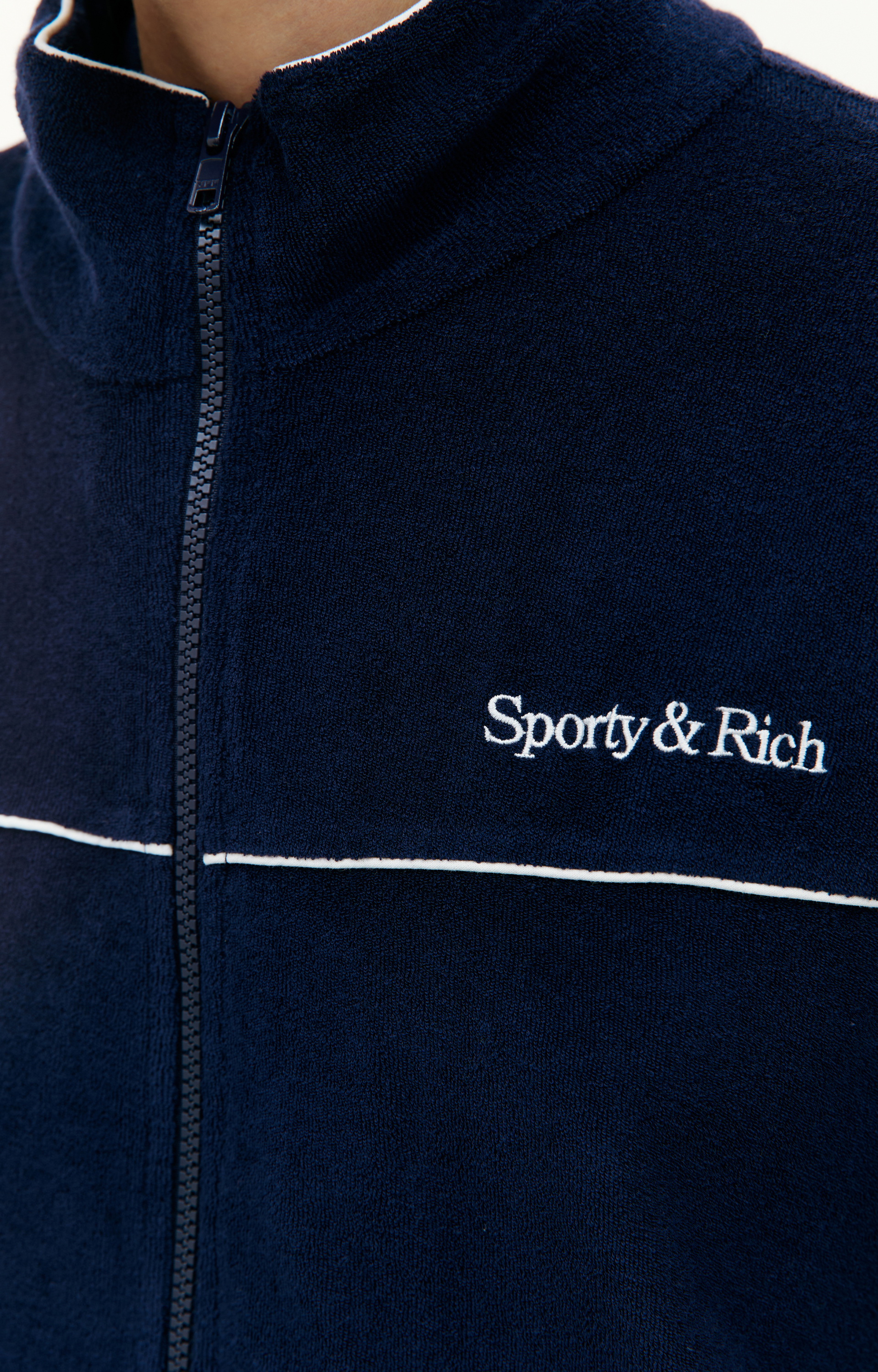SPORTY & RICH Cotton zip up sweatshirt