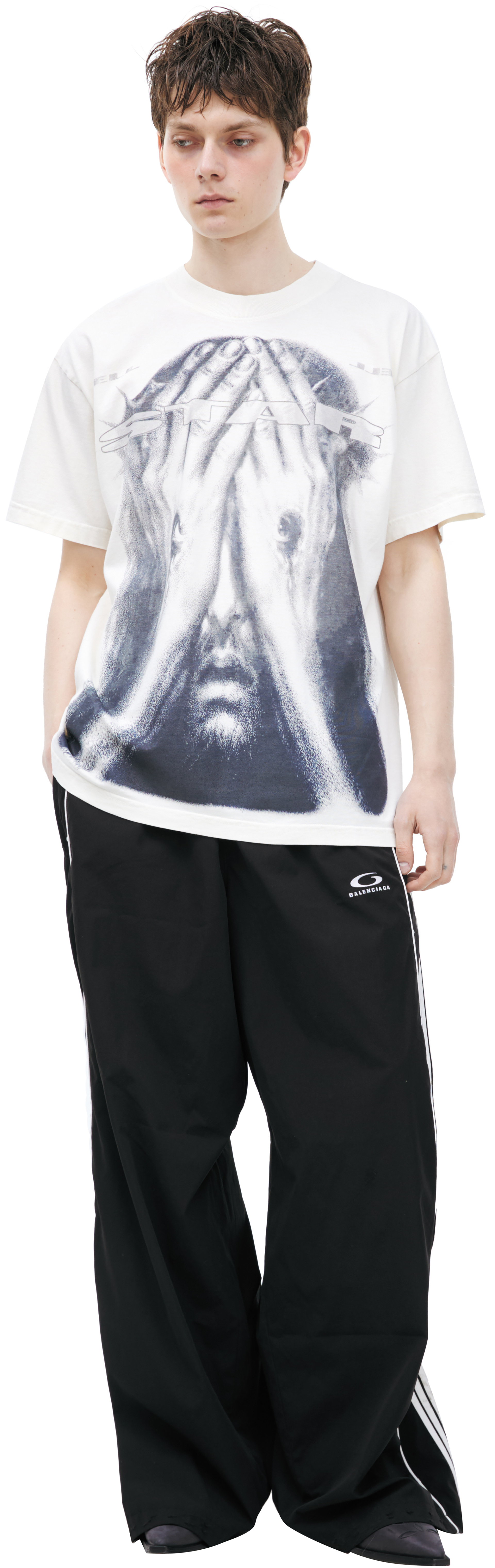 Hellstar White print T-shirt