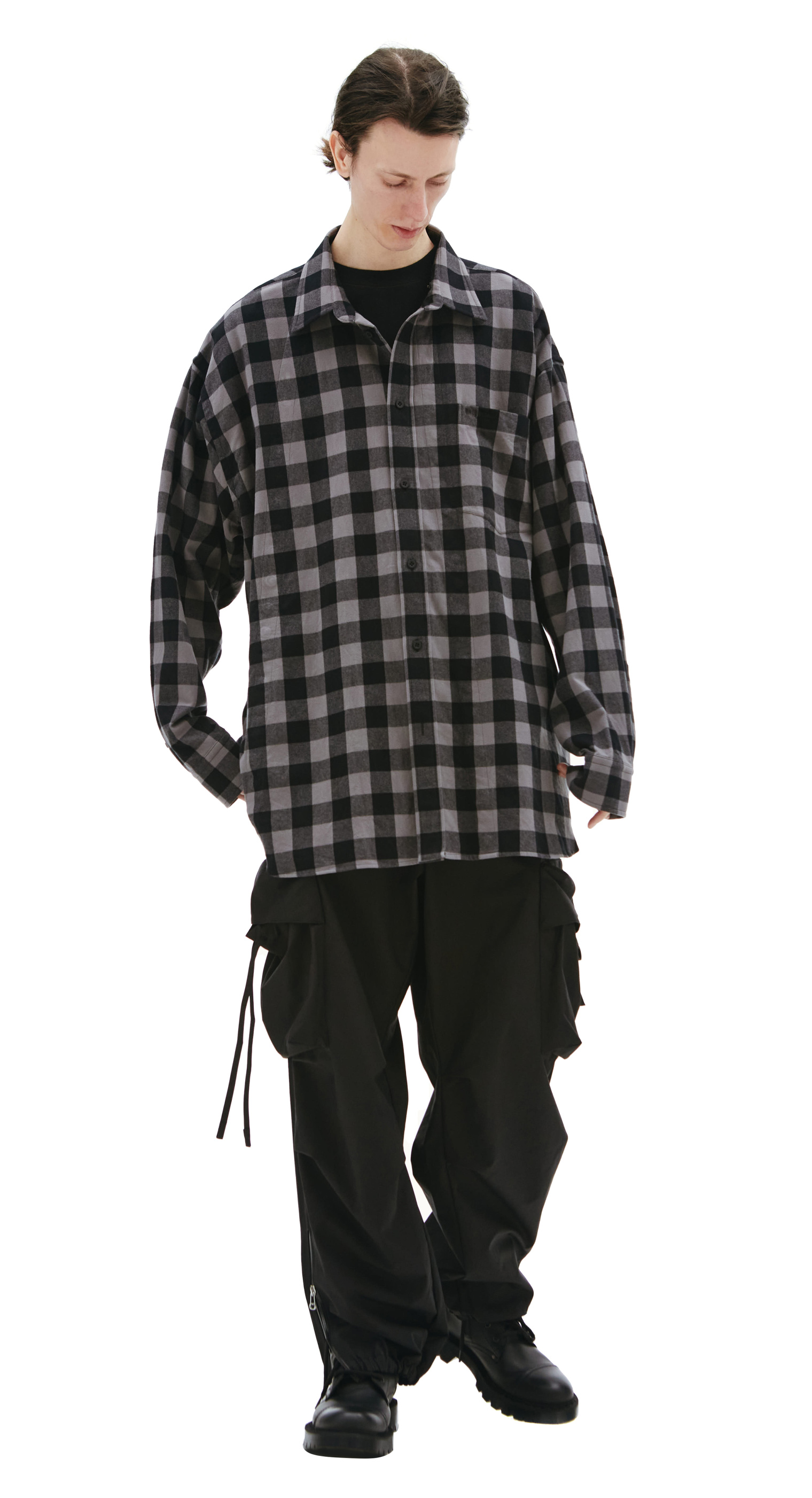 Balenciaga Grey & Black Check Shirt