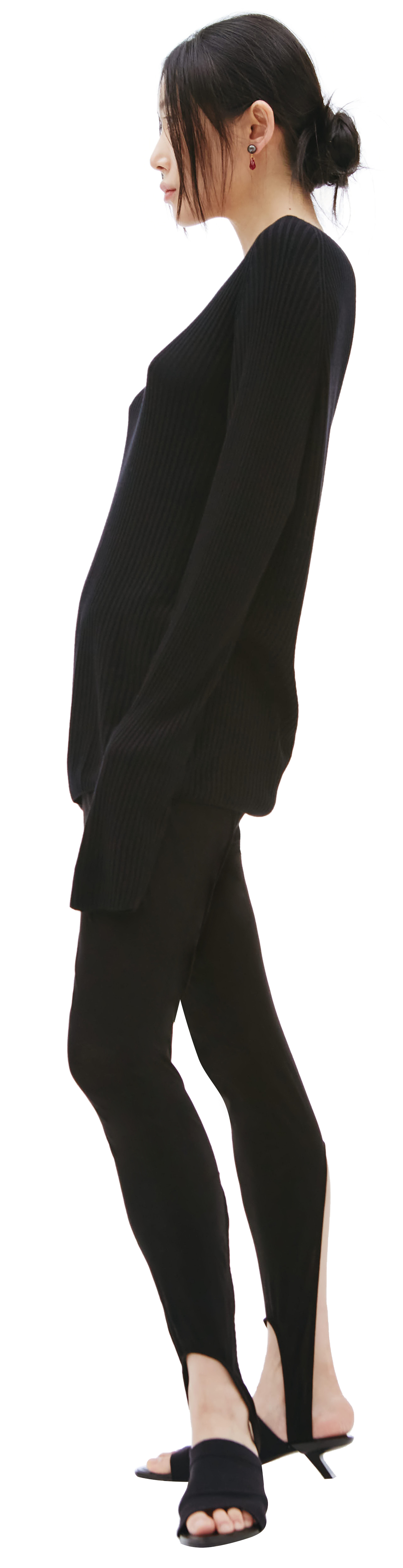 Yohji Yamamoto Black cotton leggings
