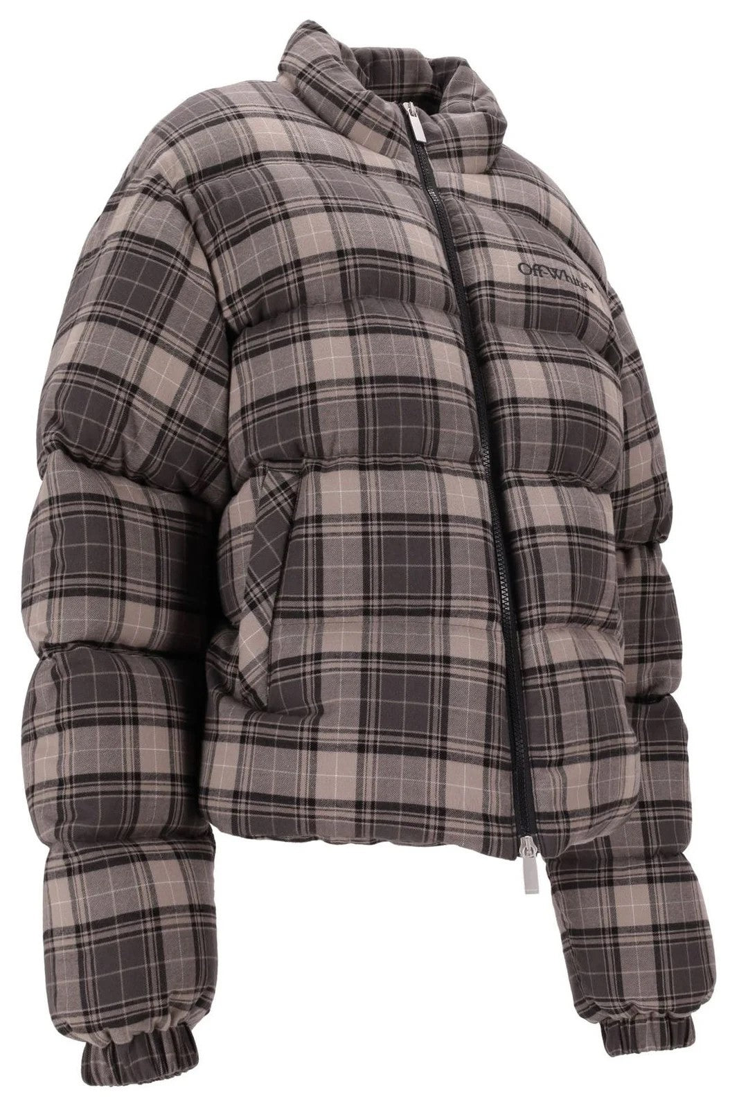 Off White Spray Arr Check Flan Down Jacket