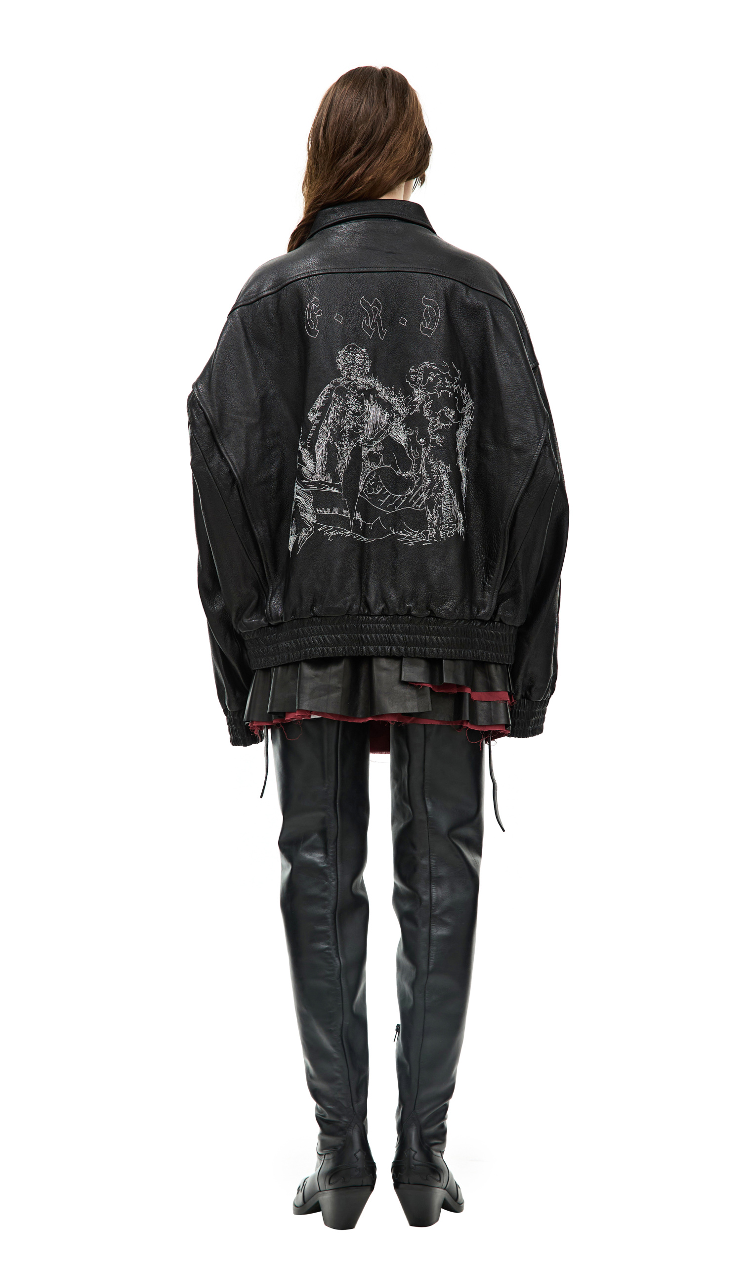 Enfants Riches Deprimes Embroidered leather jacket