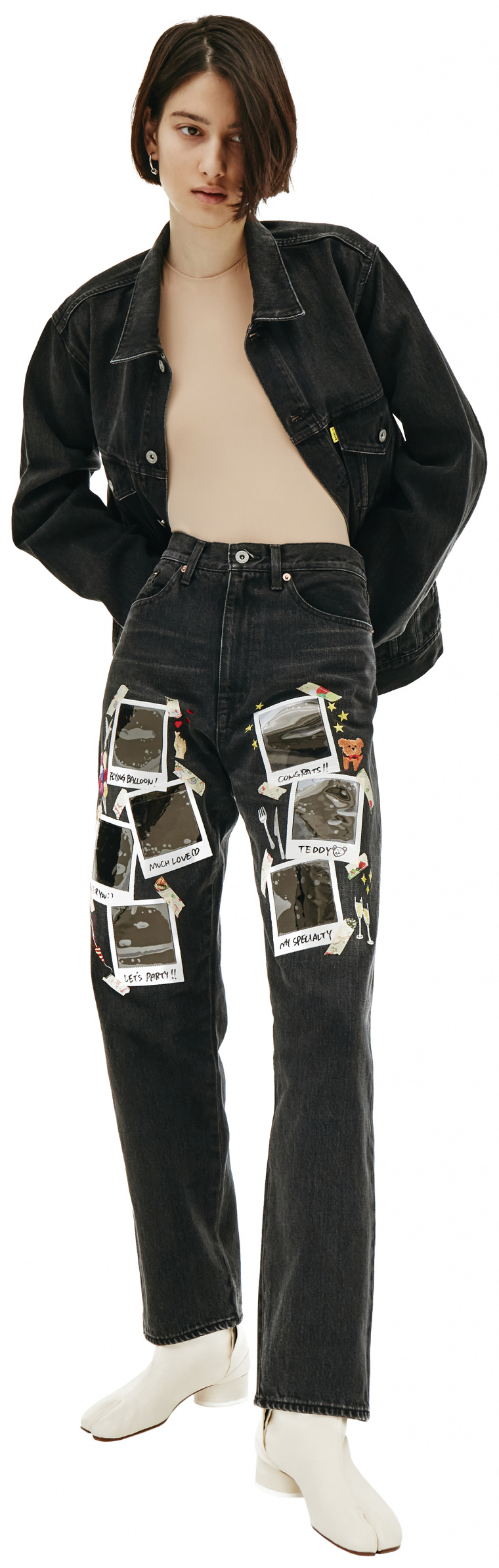 Doublet Grey Polaroid Patched Jeans