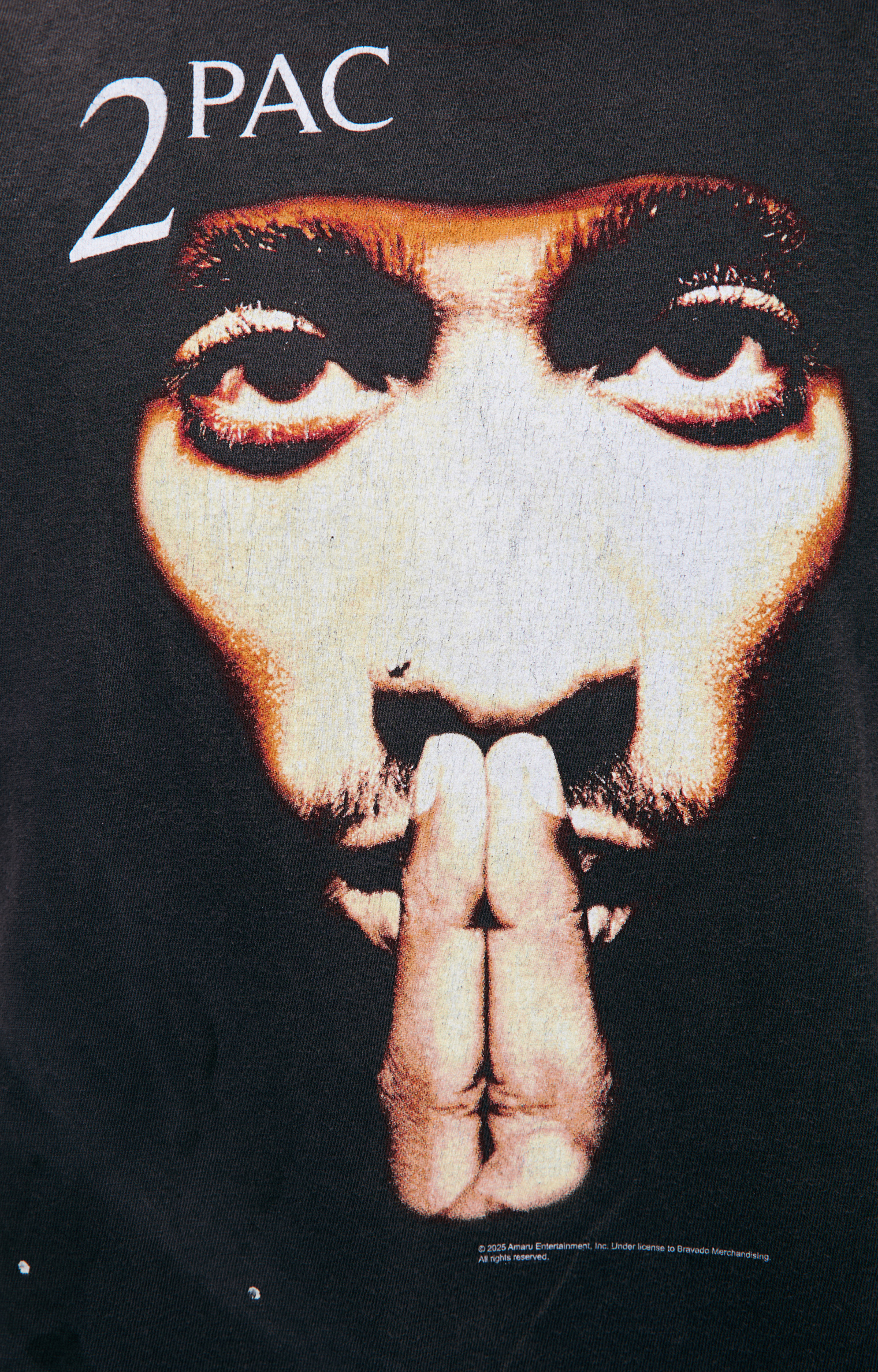 Saint Mxxxxxx Grey T-shirt with \'2PAC\' print