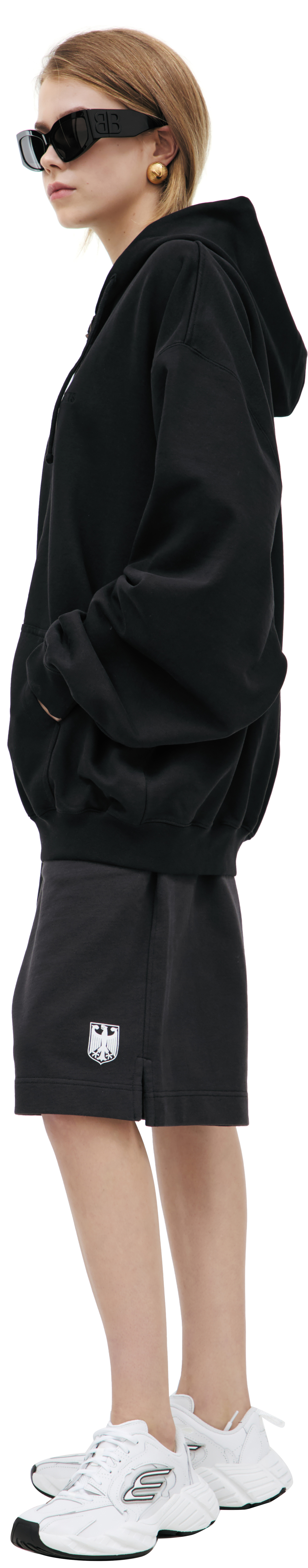 VETEMENTS Худи-UH76ZU100B на молнии, вышивка лого, оверсайз, черн