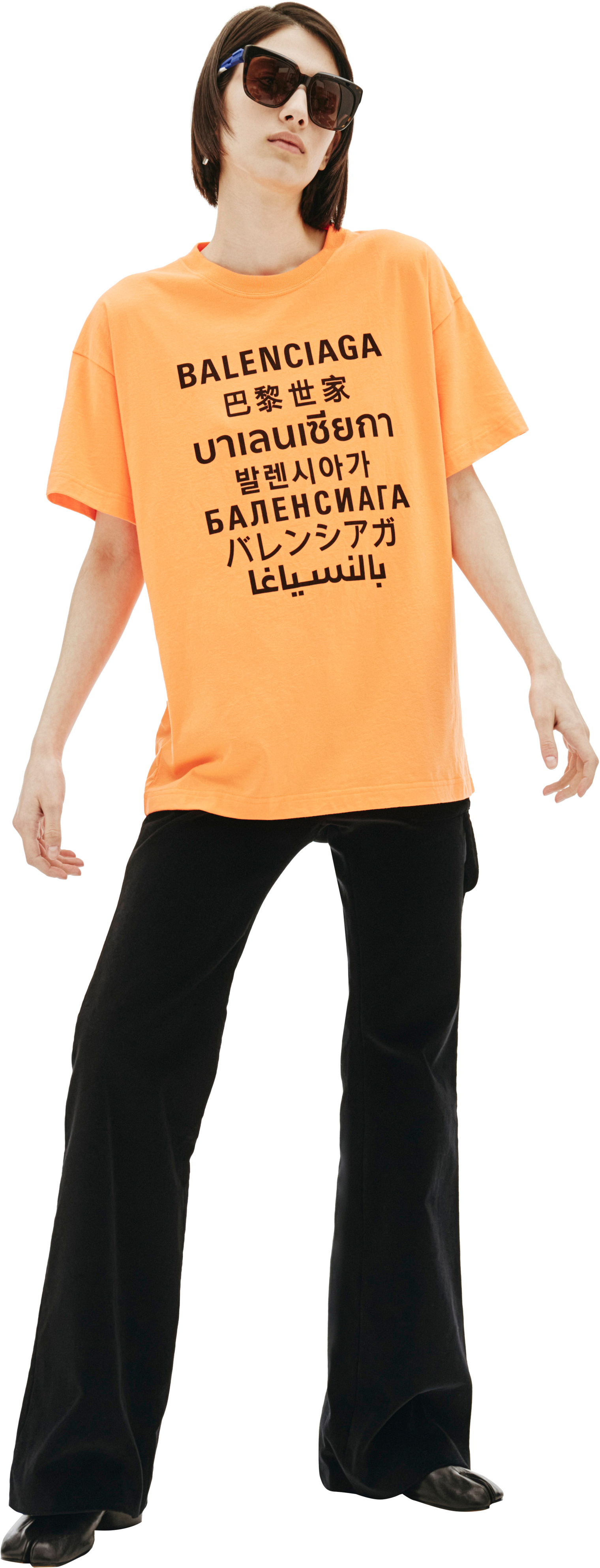 Balenciaga Оранжевая футболка Languages