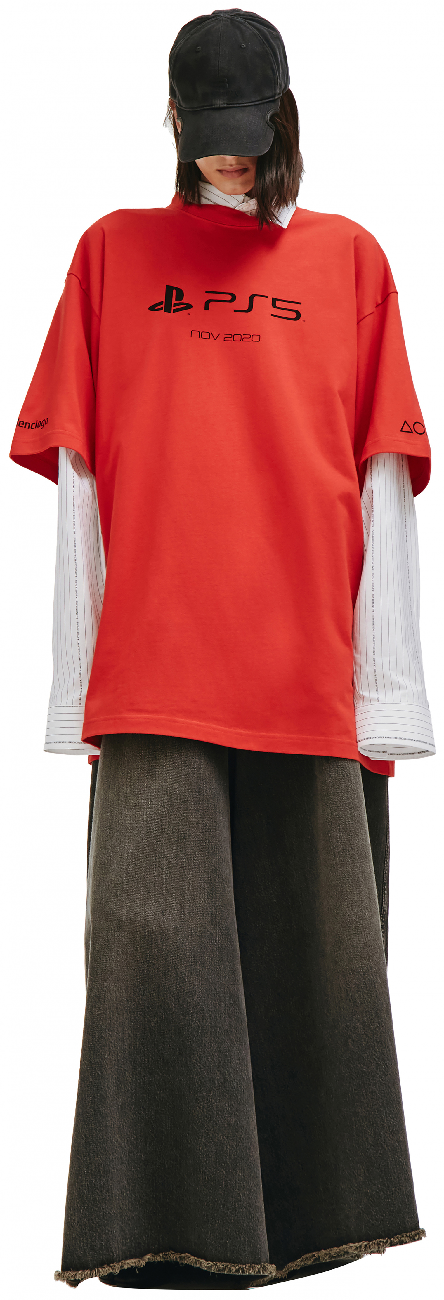 Balenciaga Красная футболка с принтом PS5