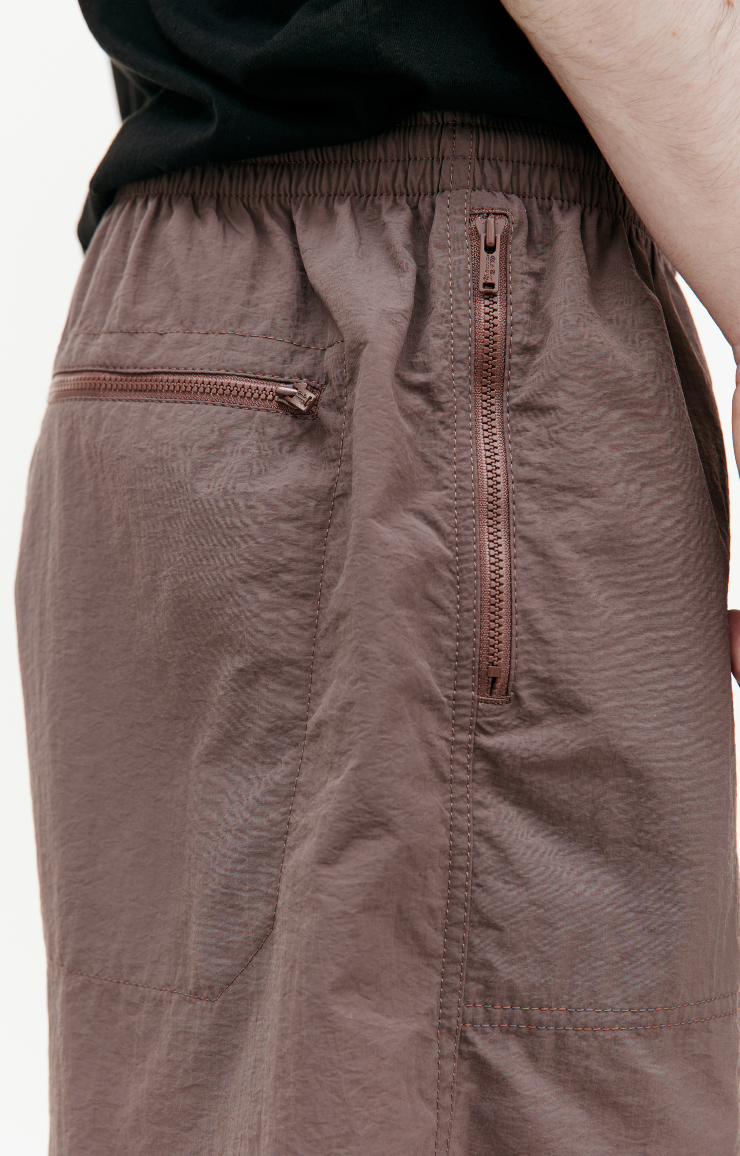 Undercover Brown nylon shorts