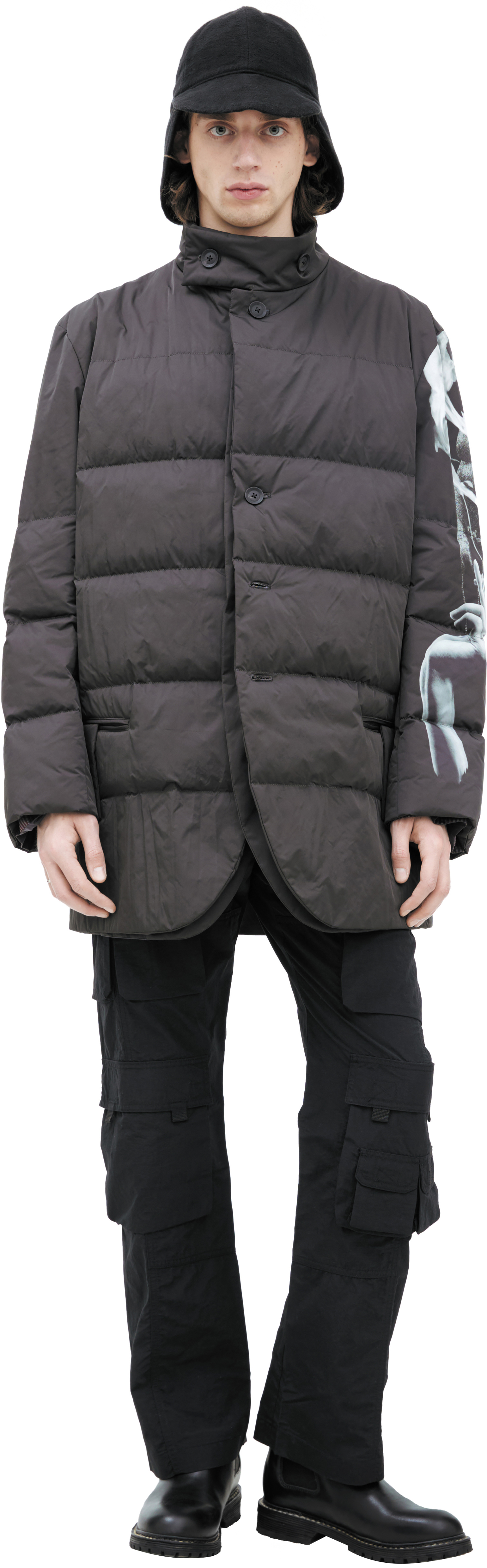 Yohji Yamamoto Quilted jacket with print