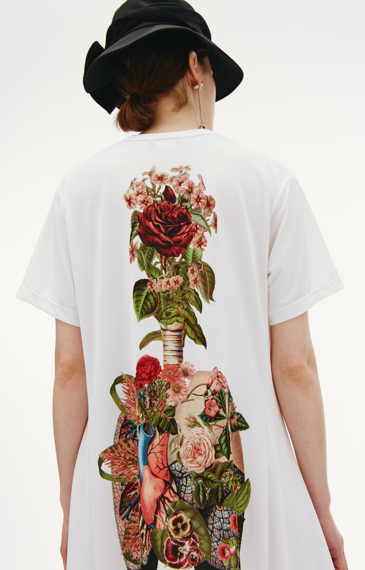 Comme des Garcons Homme plus Asymmetric t-shirt featuring botanical print