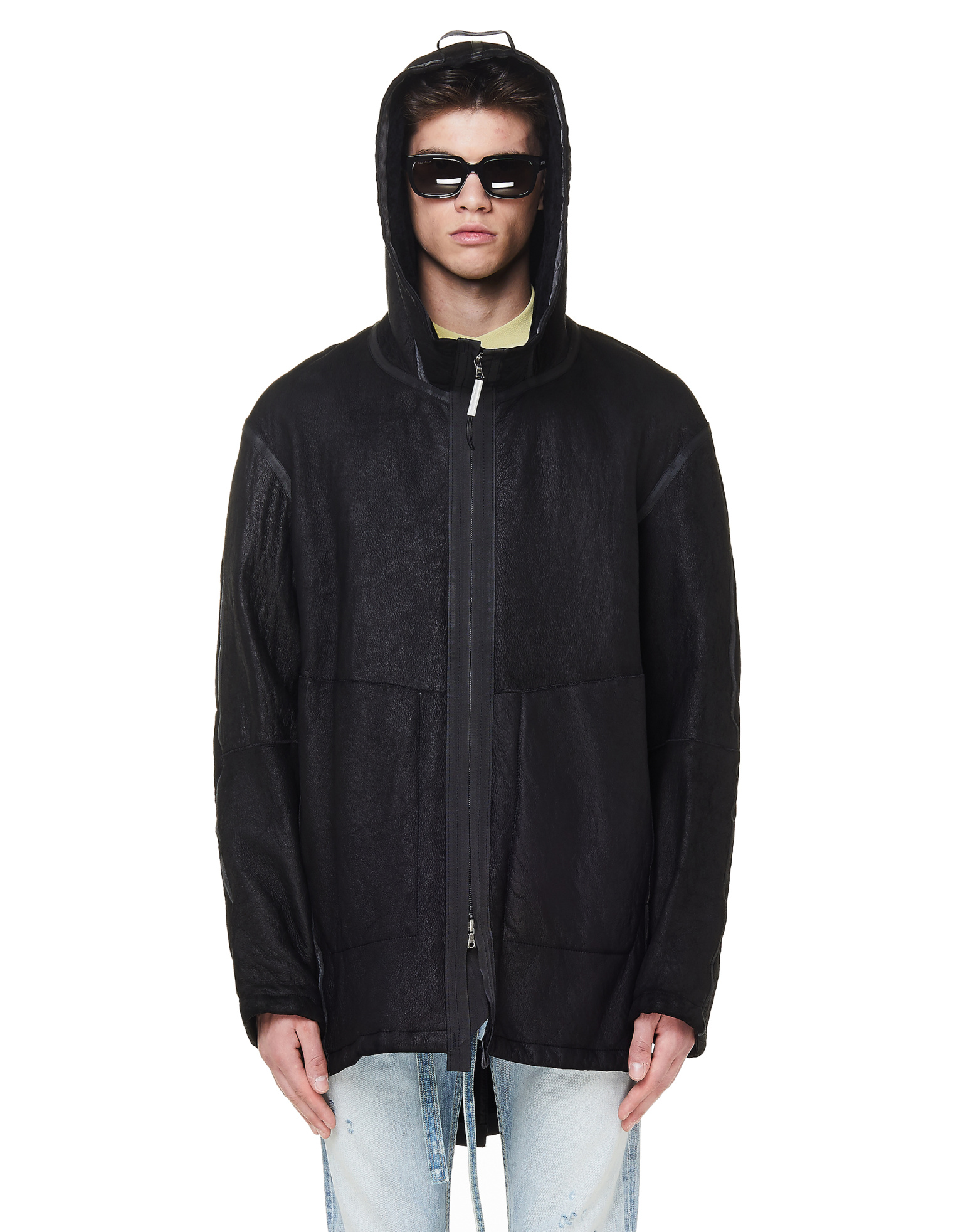 Isaac Sellam Fishtail Ombrageux Leather Parka